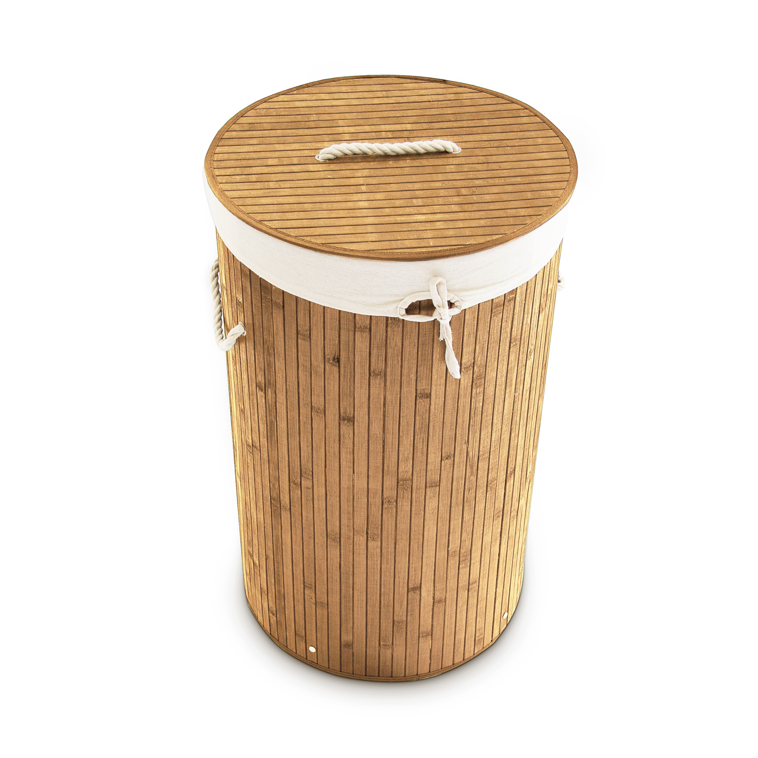 LAUNDRY BASKET BAMBOO round 70 l Laundry box Laundry basket Laundry Bin