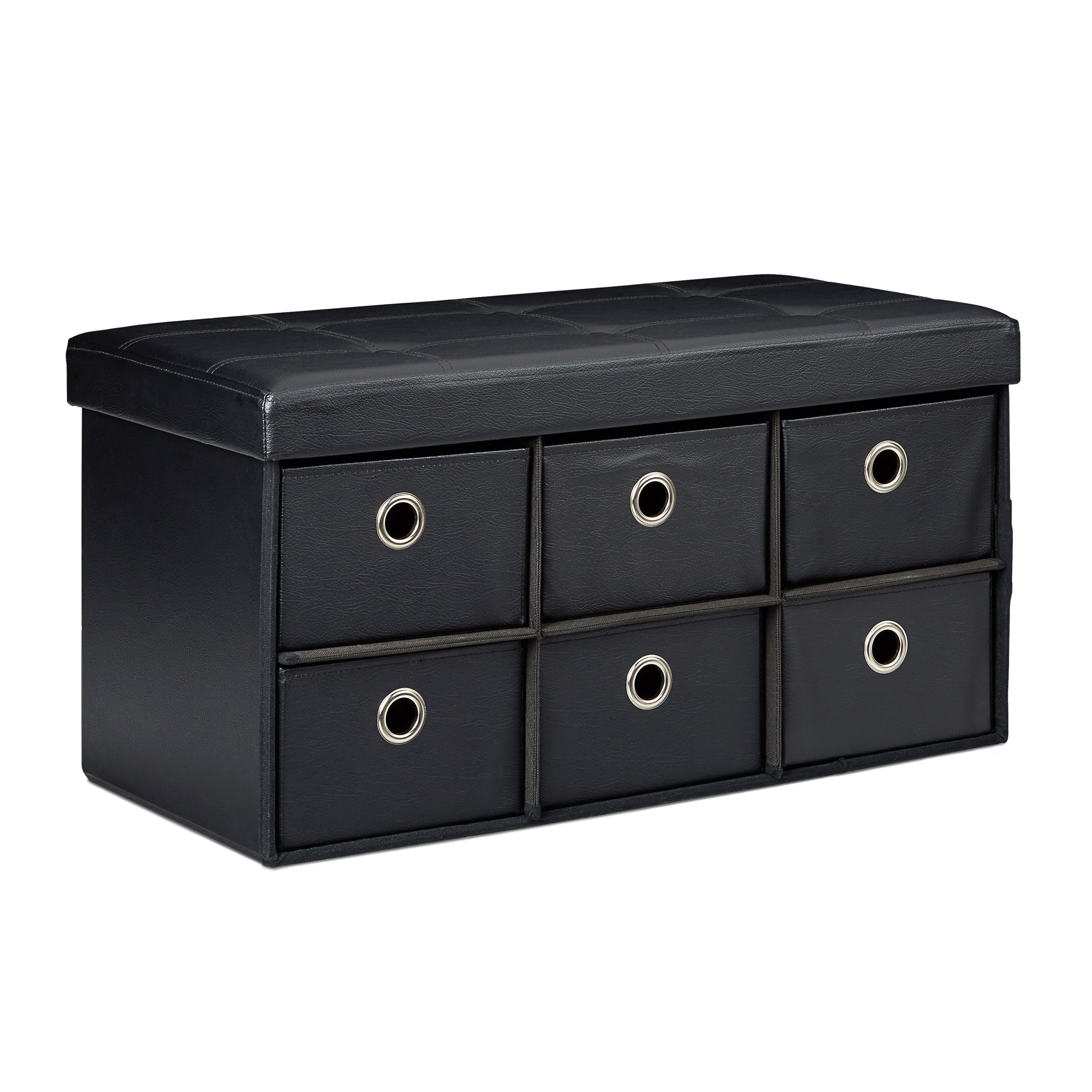 Asiento con almacenaje espacio 6 compartimentos taburete otomano