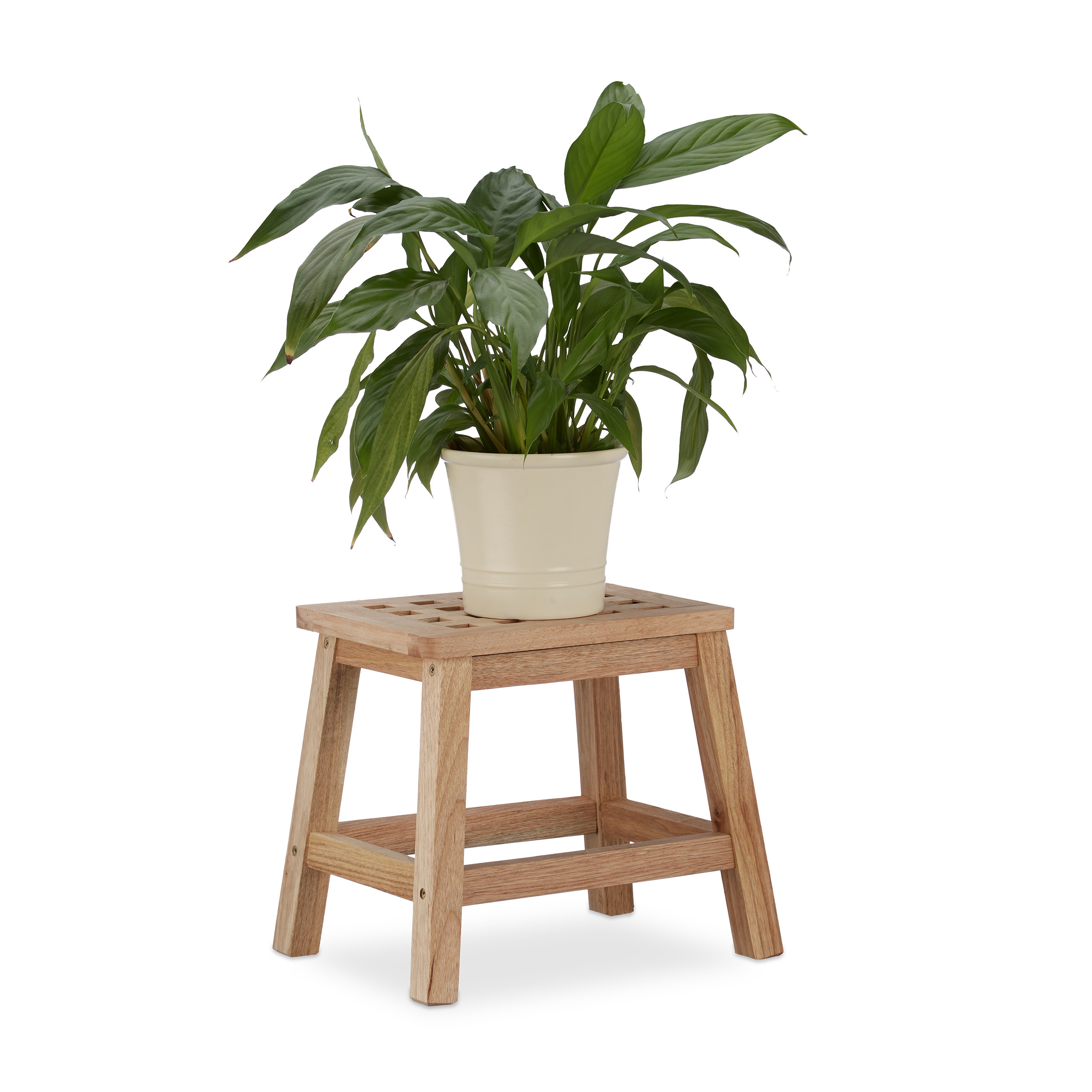 Tritthocker Holz Trittstufe Kinderhocker natur Blumenhocker Walnuss