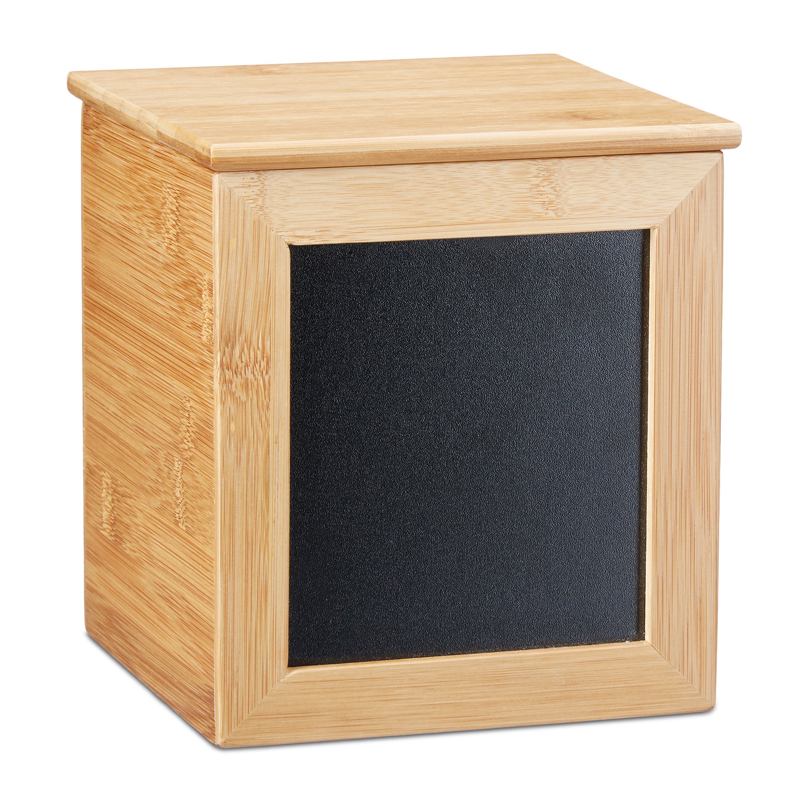 Aufbewahrungsbox Tafel Ordnungsbox Holzbox Bambus beschreibar