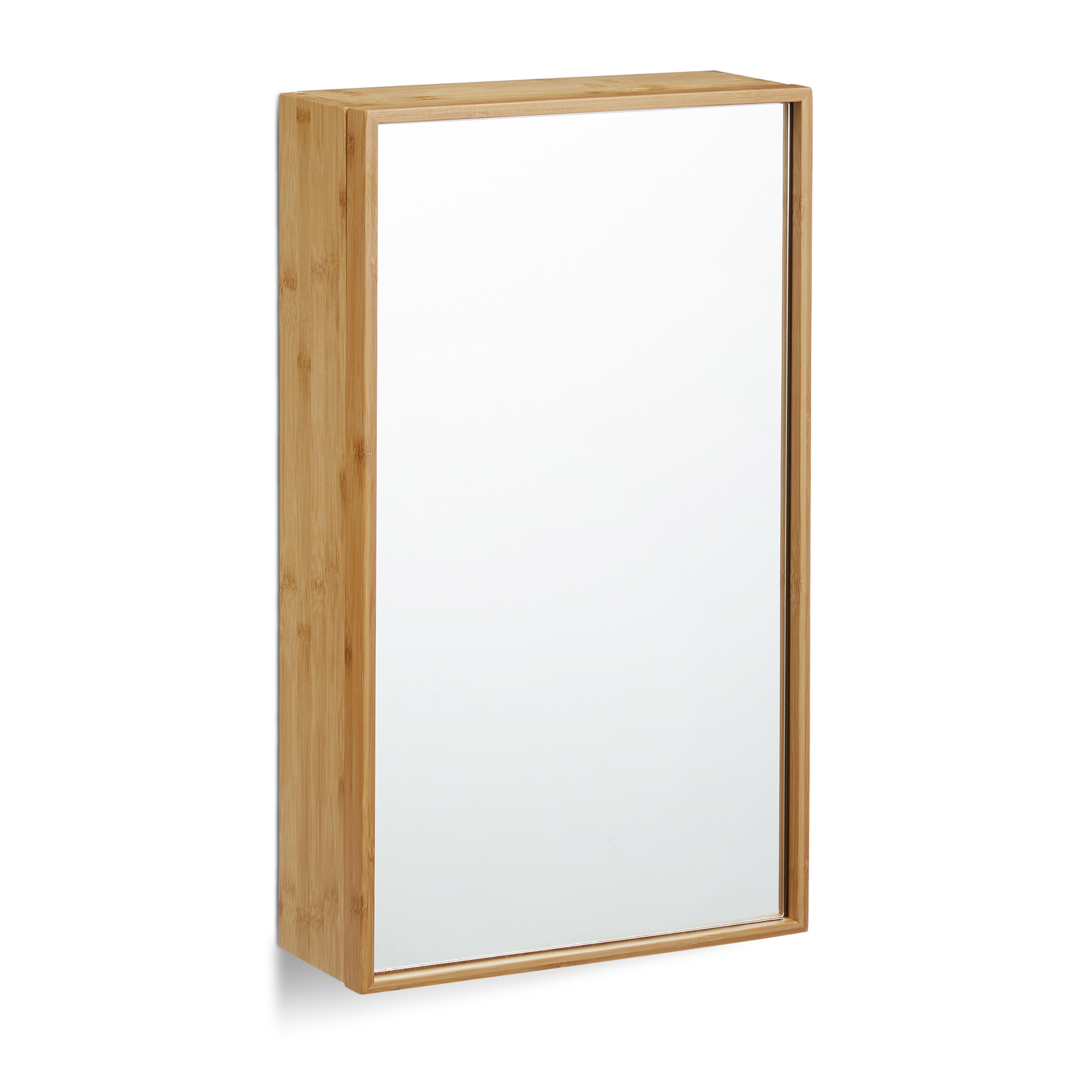 Bad Spiegelschrank, Wandschrank eintürig, Bambus Hängeschrank, hoher