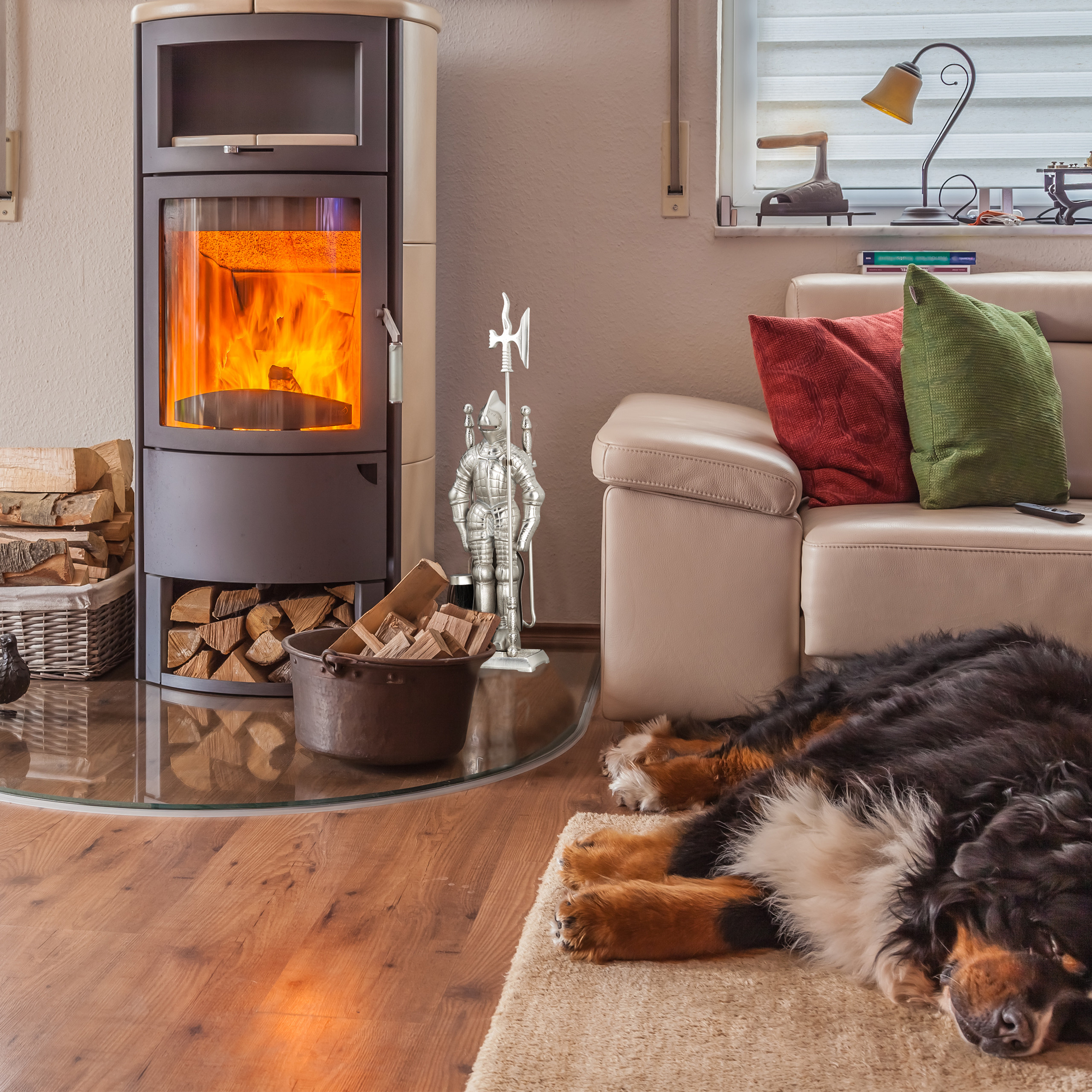 Kaminbesteck Ritter, Ofenbesteck klein, Kaminzubehör Set Kamingarnitur