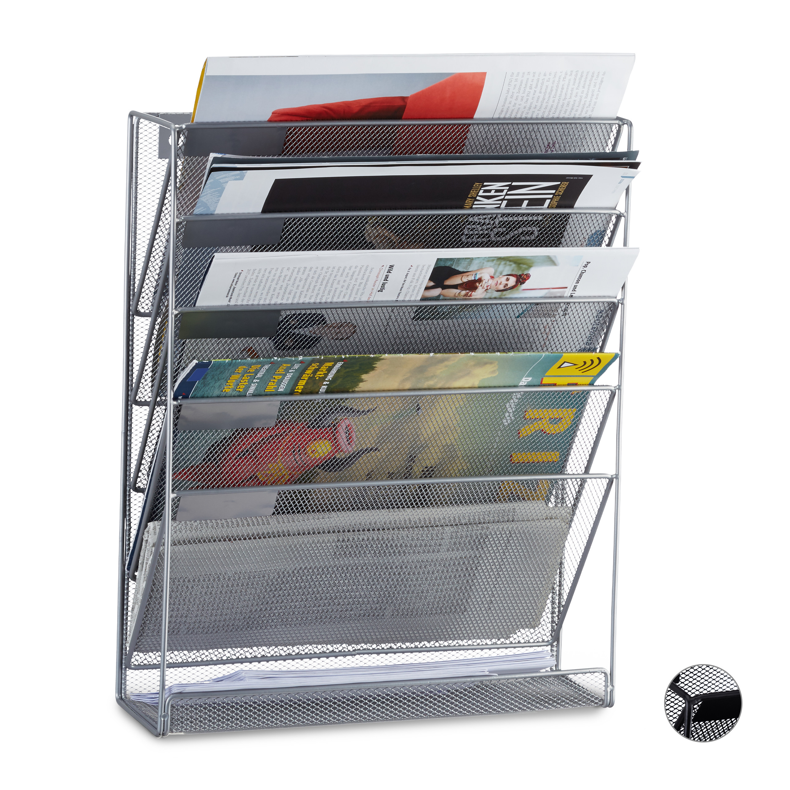 MAGAZINE HOLDER WALL, brochure holder A4, magazines wall holder, 6