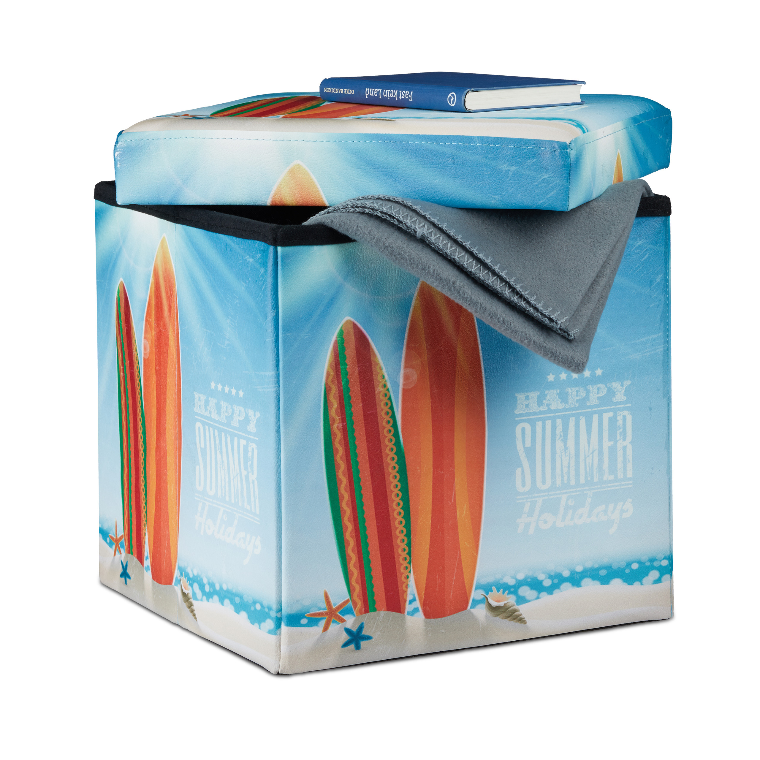 Sitzhocker mit Stauraum Sitzwürfel Sitzcube Falthocker Polsterhocker