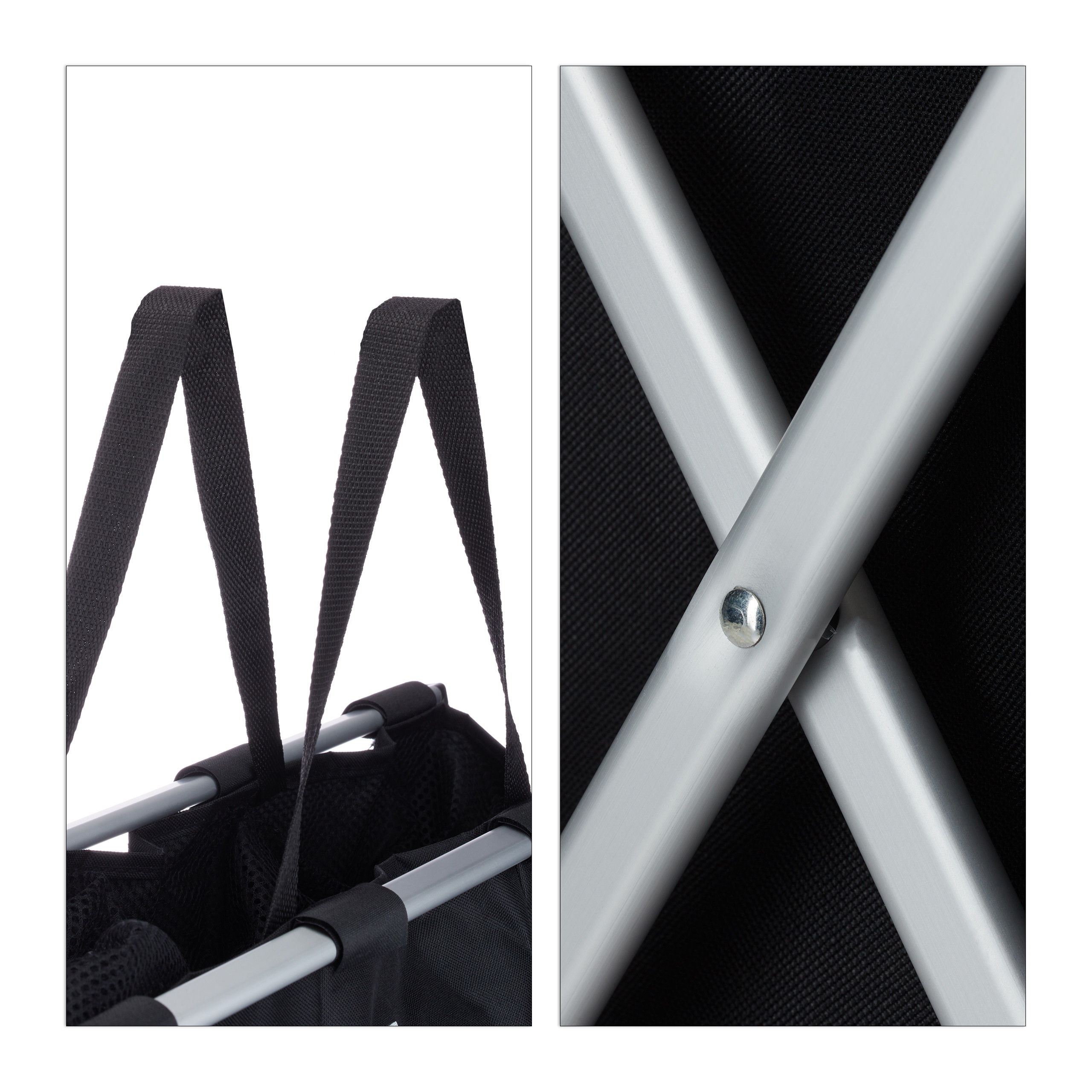 Wäschesortierer 3 Fächer 90L Klappgestell Wäschekorb Wäschesammler