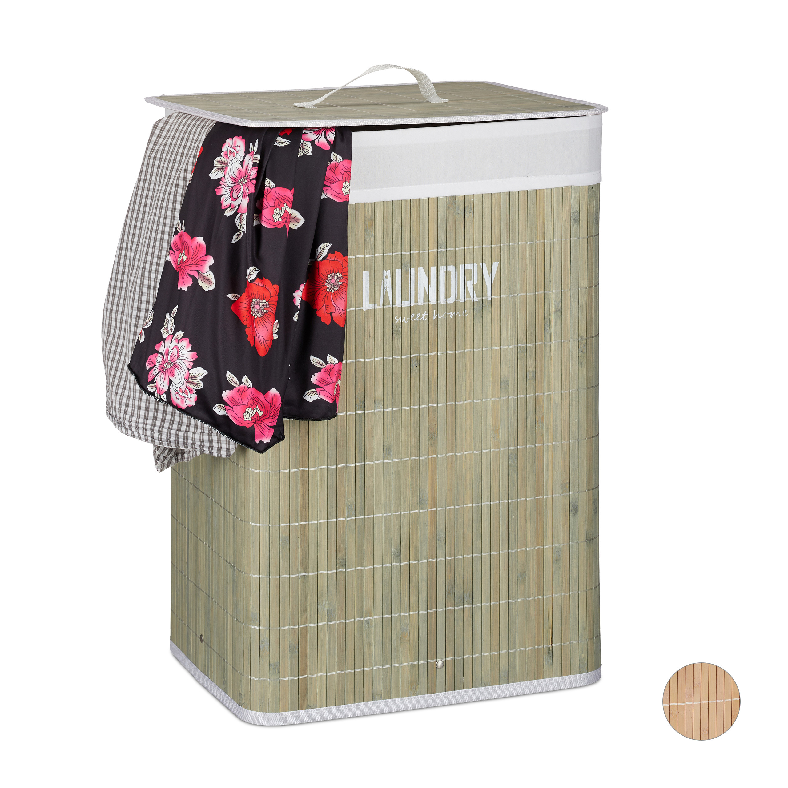LAUNDRY BASKET BAMBOO Laundry Collector Laundry Bag Foldable Laundry