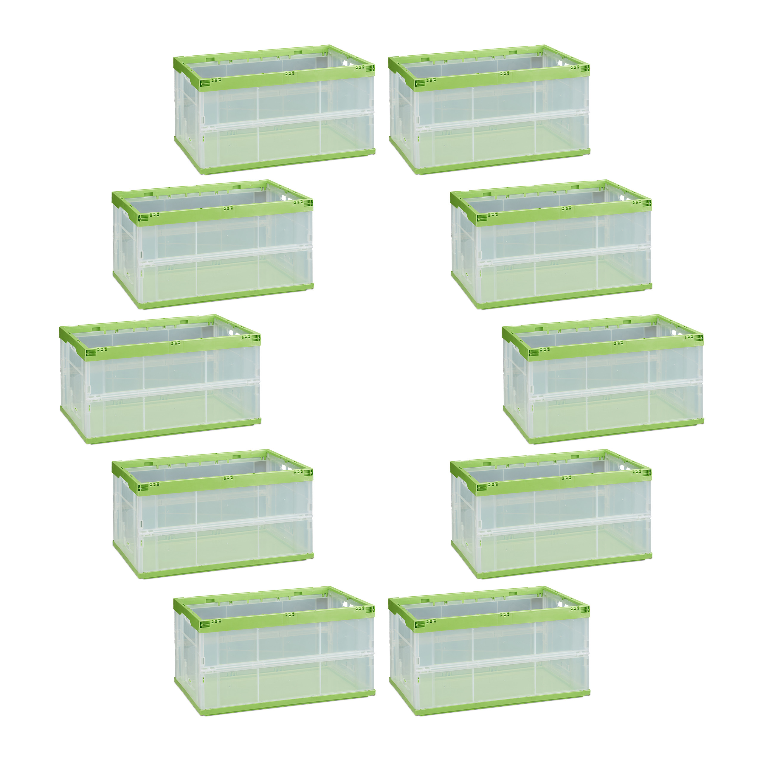 10er Set Transportboxen Profiqualität Klappboxen Stapelboxen mit