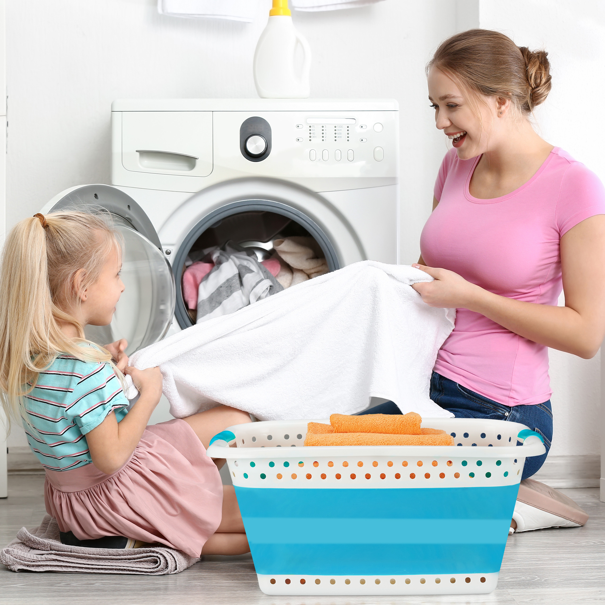 Faltbarer Wäschekorb, Wäschewanne Klappwäschekorb, faltbare Wanne
