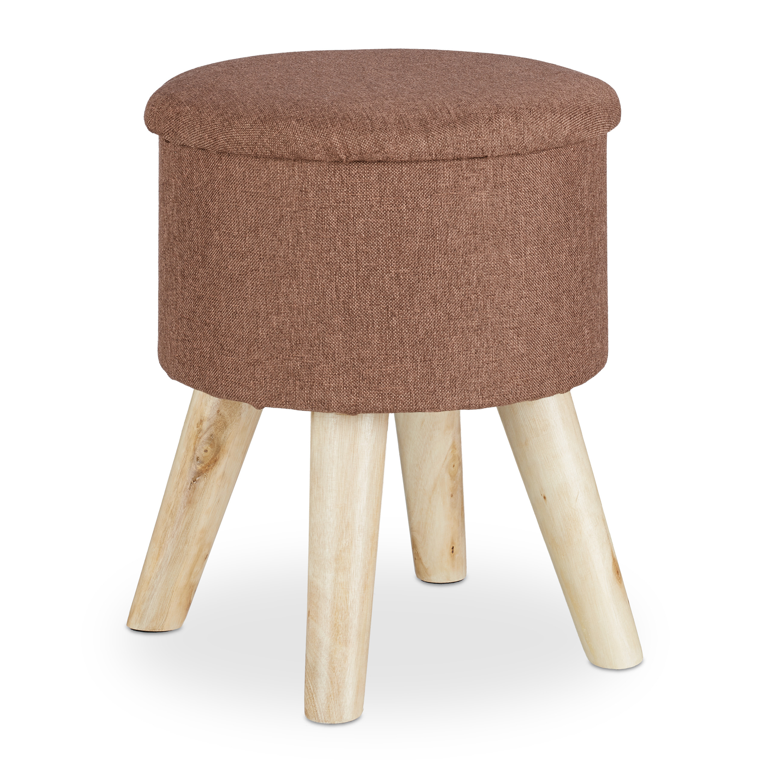 Hocker mit Stauraum Dekohocker Holzbeine Polsterhocker Beinhocker