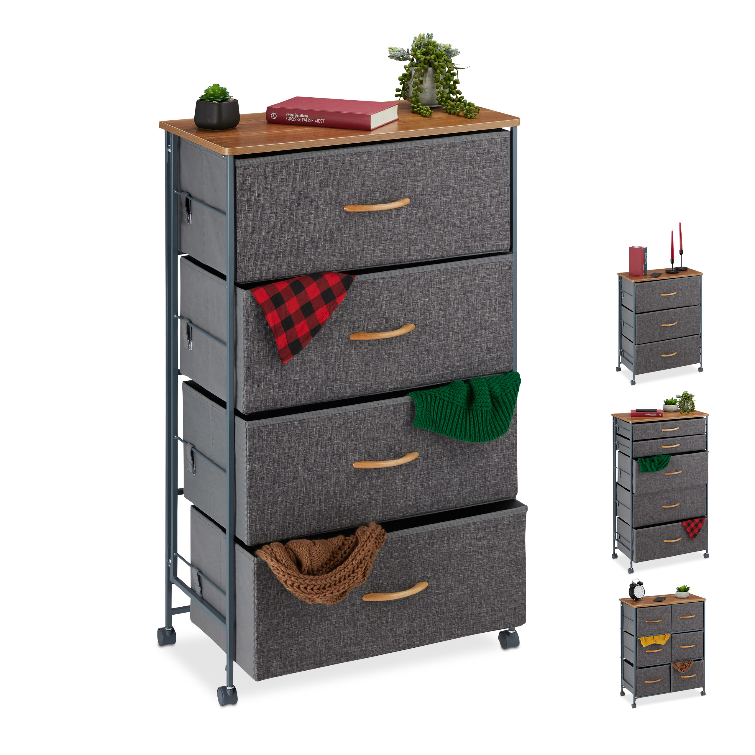 DRAWER DRESSER Roller shelf system fabric Dresser Drawers