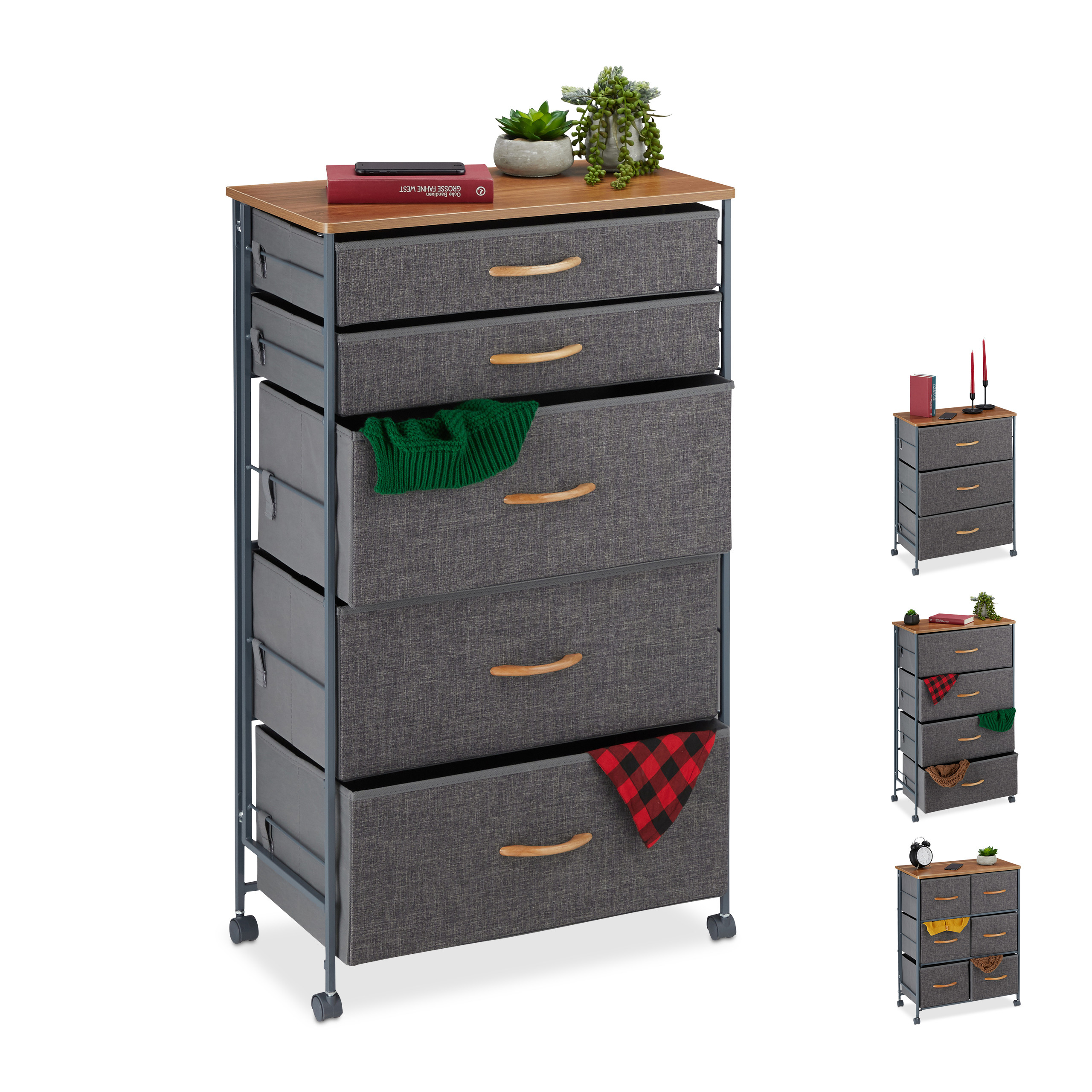 DRAWER DRESSER Roller shelf system fabric Dresser Drawers