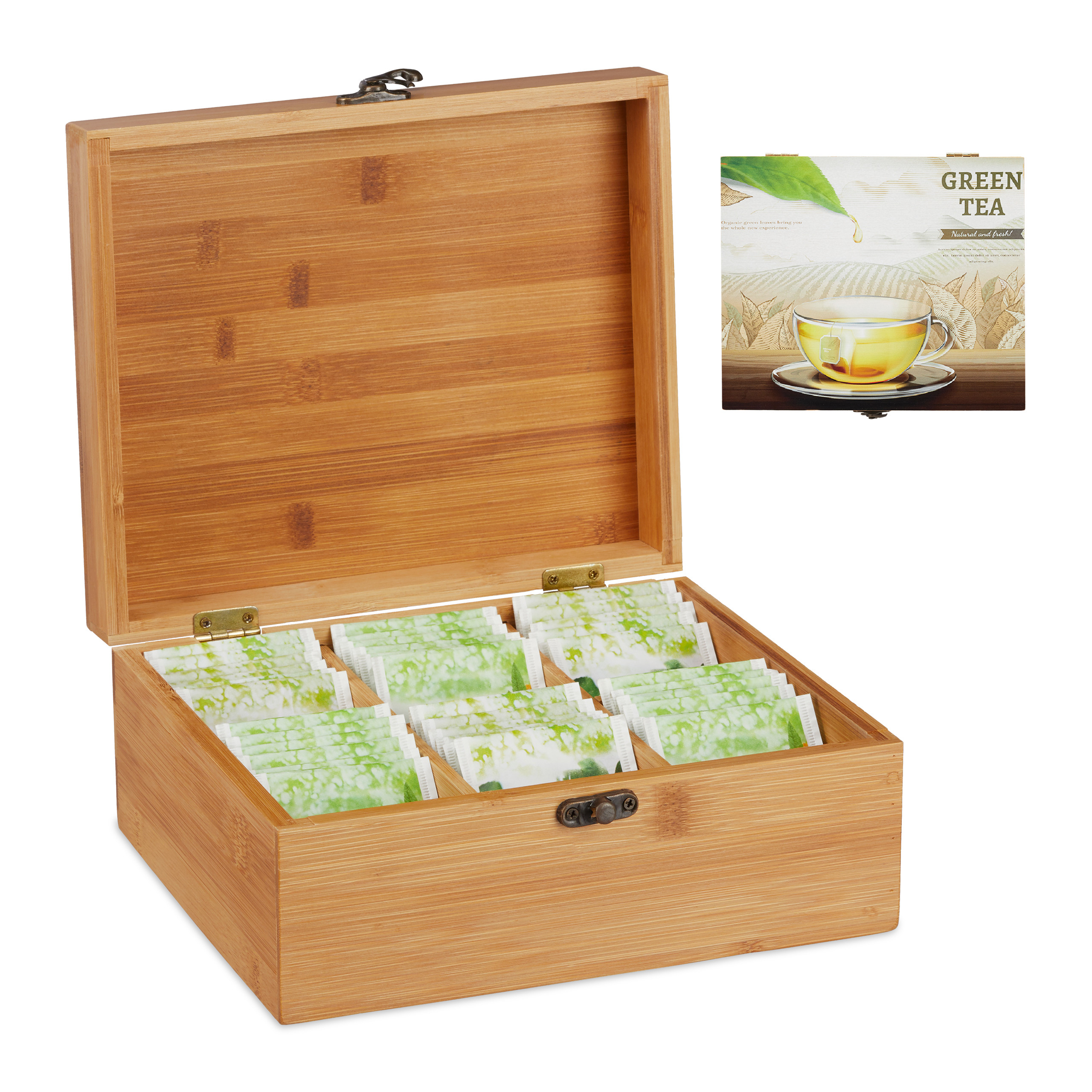 Teebox Bambus Teebeutelbox Teespender Teeregal teabag box Teedose