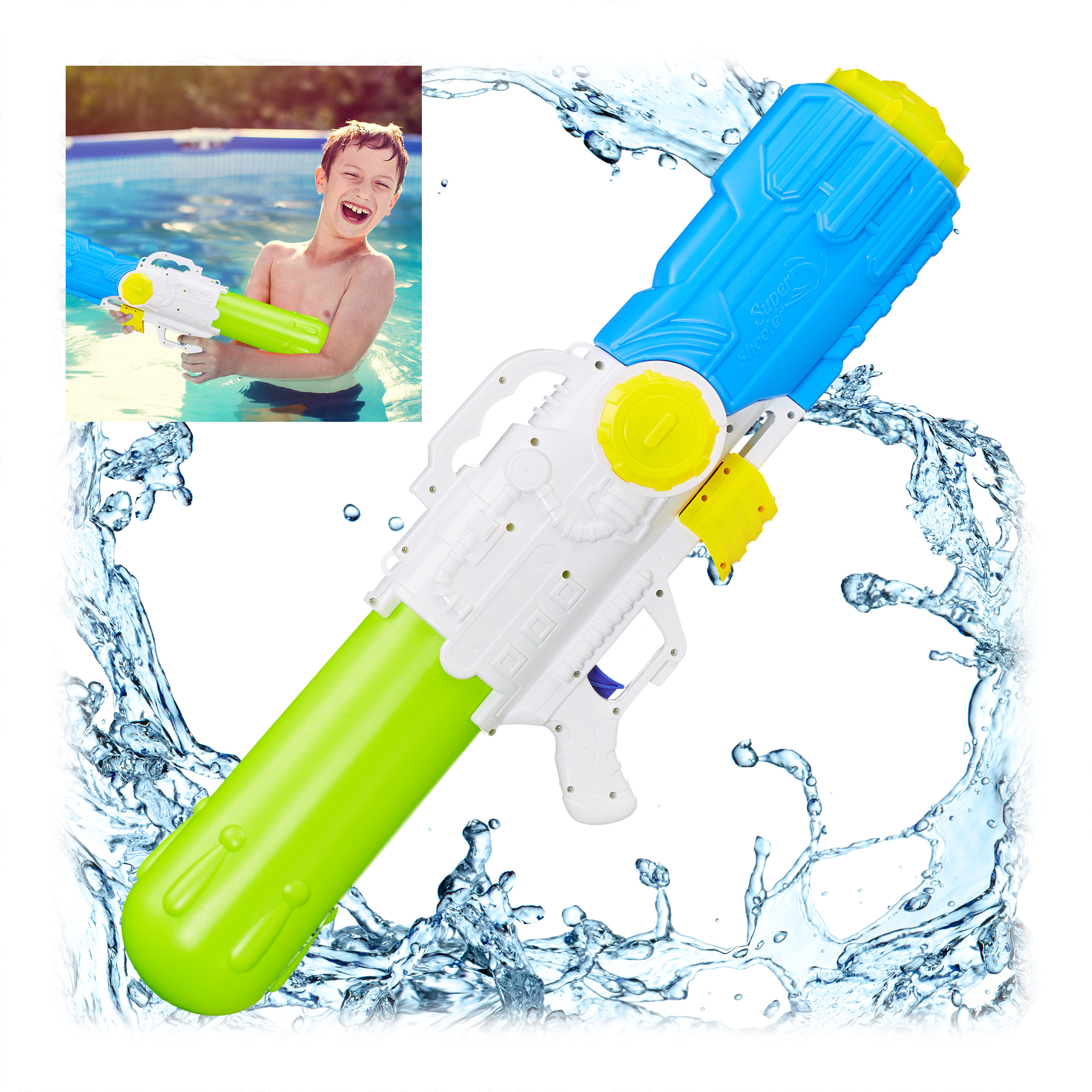 Wasserpistole XXL Watergun Wasserspritze Spritzpistole Kinder Pumpgun Wasser