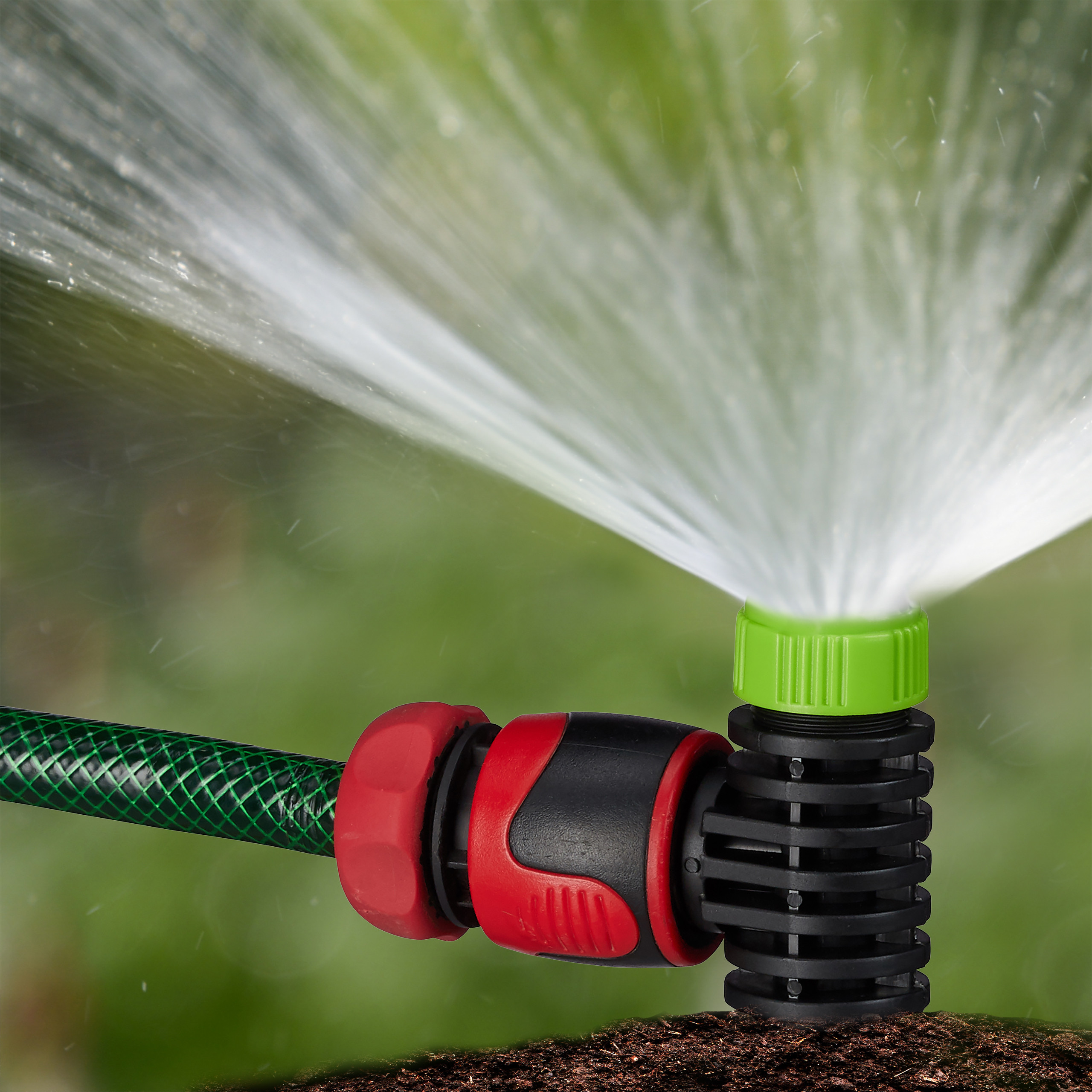 10 X SPRÜHREGNER Garten Rasen Sprinkler mit Erdspieß Rasensprenger 1/2