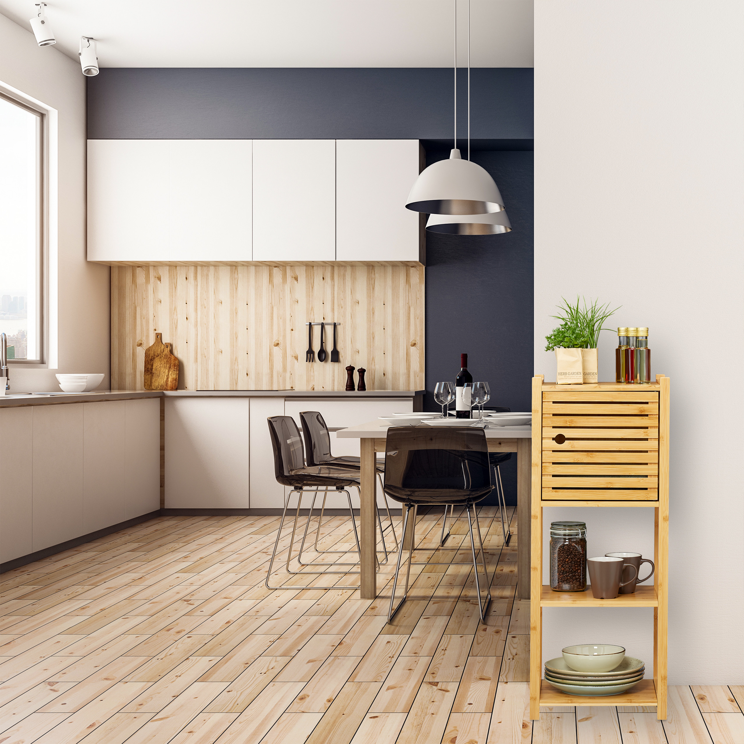 Badregal Bambus Badmöbel Badezimmer Standregal Bad Regal Bambusregal