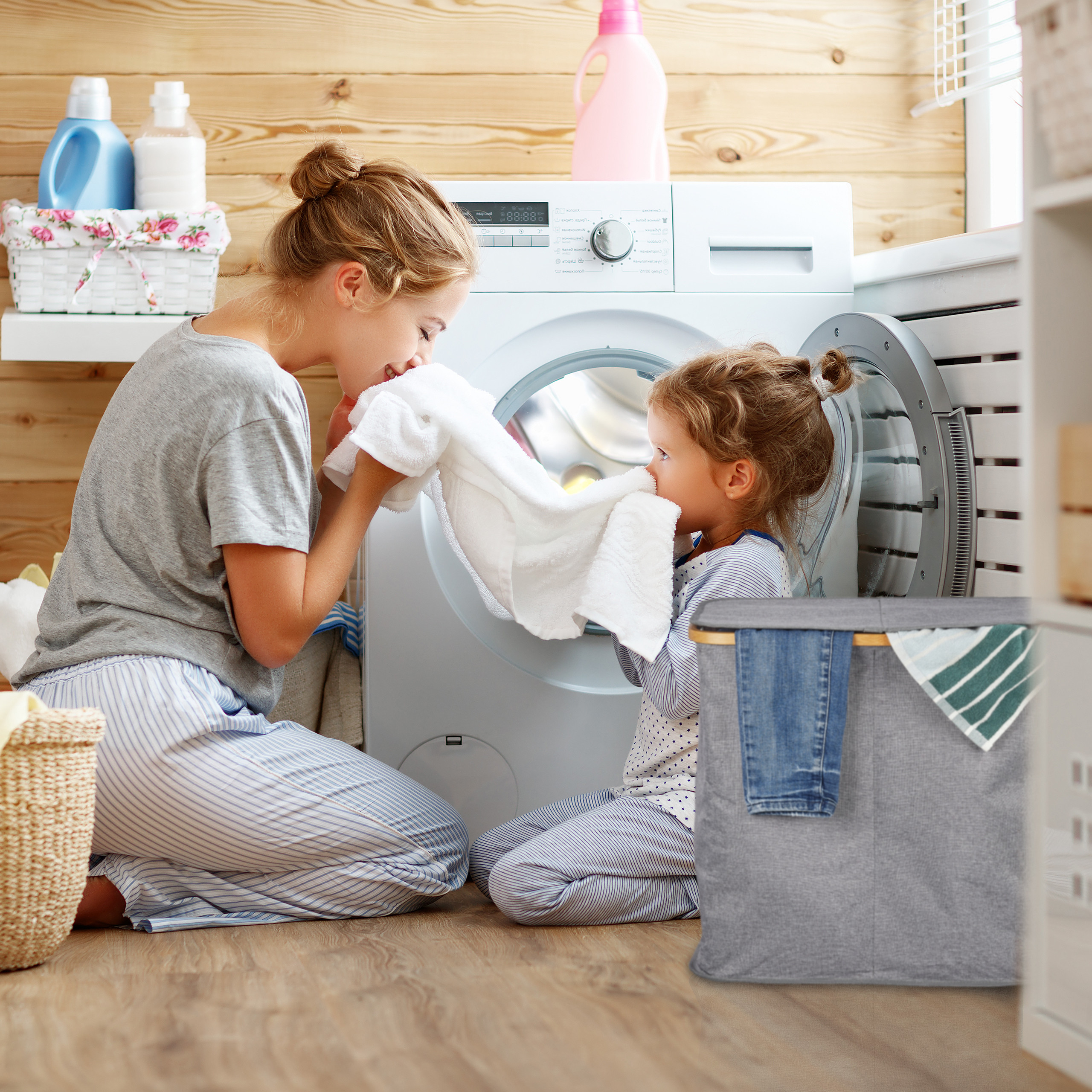 Wäschekorb Wäschesammler 2 Fächer rechteckig Wäschesortierer faltbar