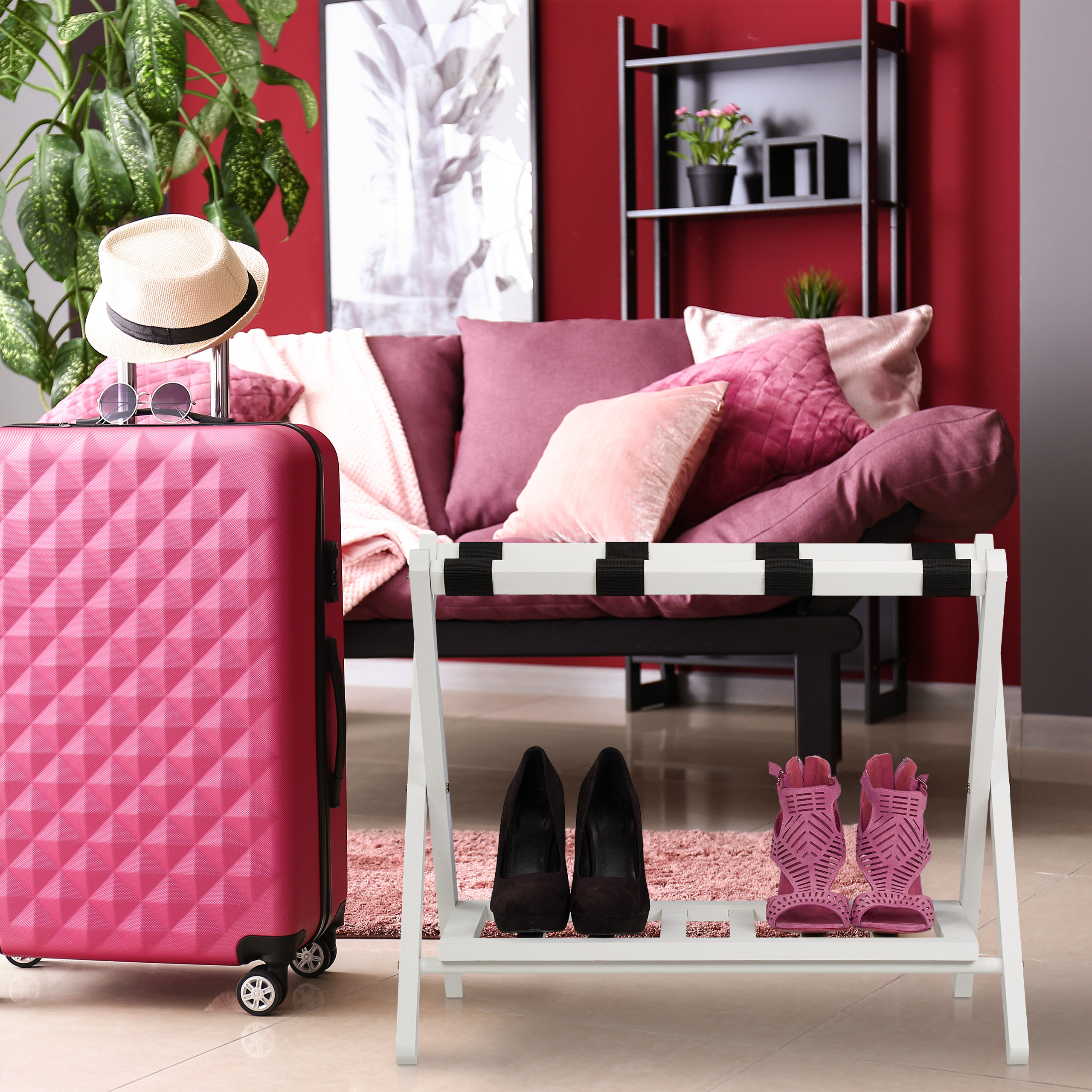SUITCASE STAND FOLDABLE Suitcase Stool Luggage Rack Suitcase Stand