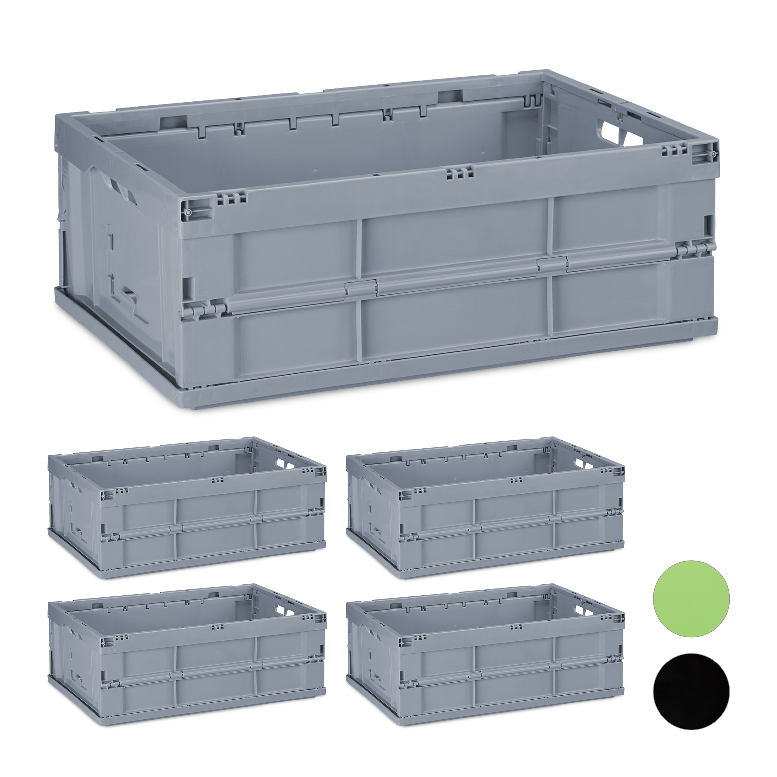 5 x Profi Klappbox Stapelbox, Haushalt Faltbox, Aufbewahrungsbox