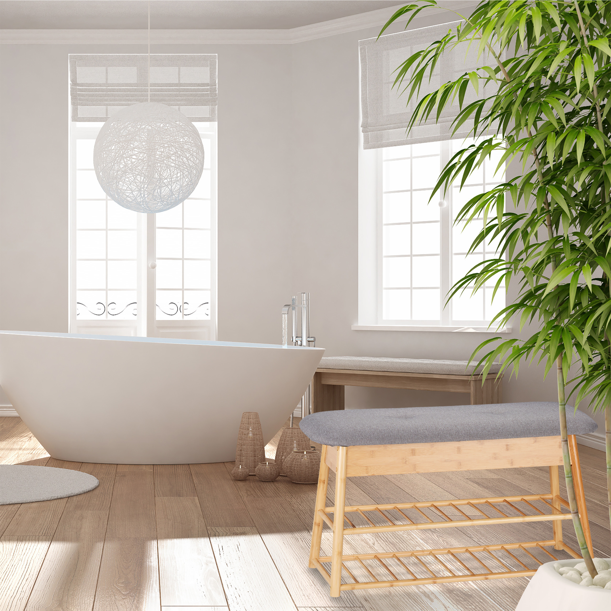 Schuhbank 8 Paar Schuhe Schuhregal Schuhschrank 2 Schuhablagen Flurbank