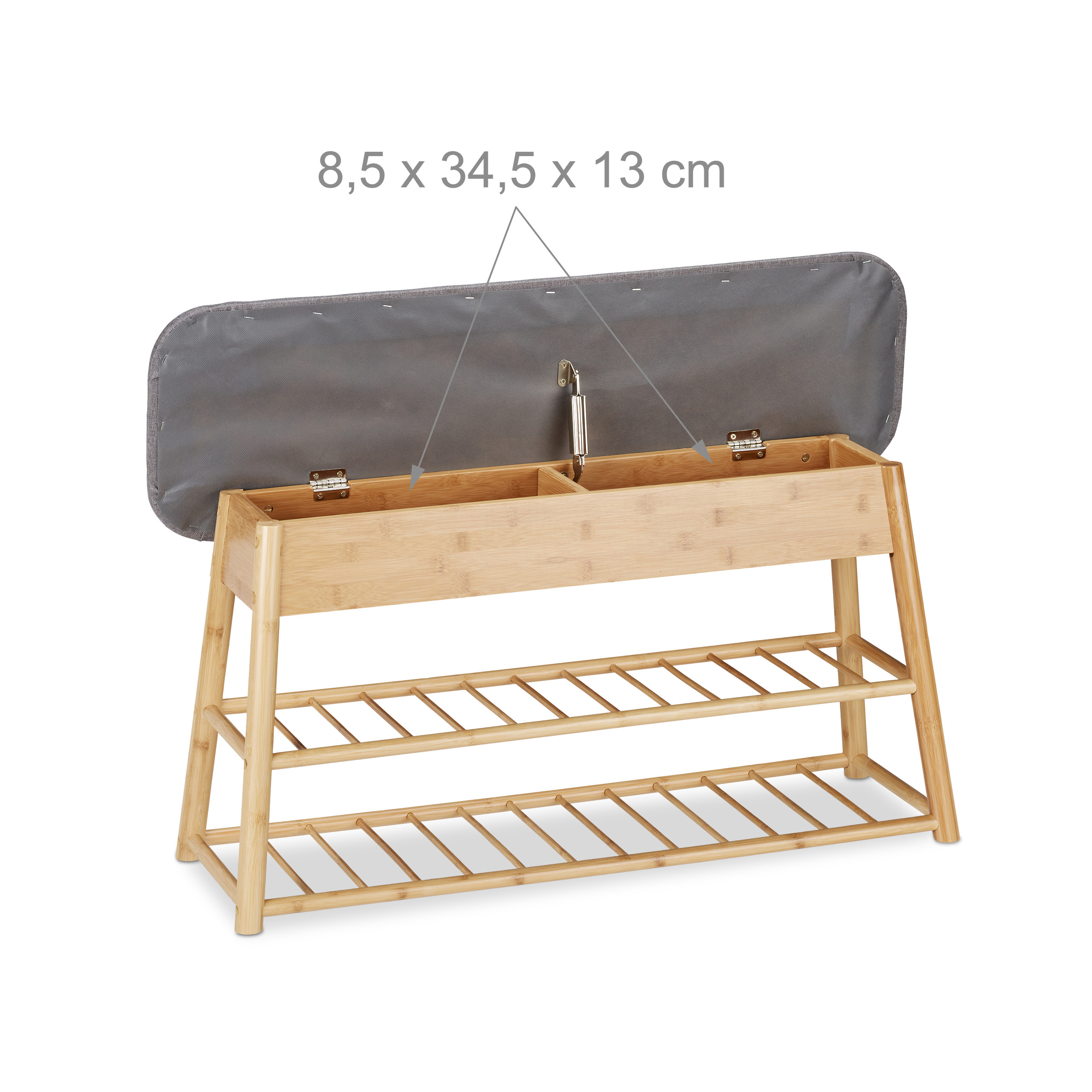 Schuhbank 8 Paar Schuhe Schuhregal Schuhschrank 2 Schuhablagen Flurbank