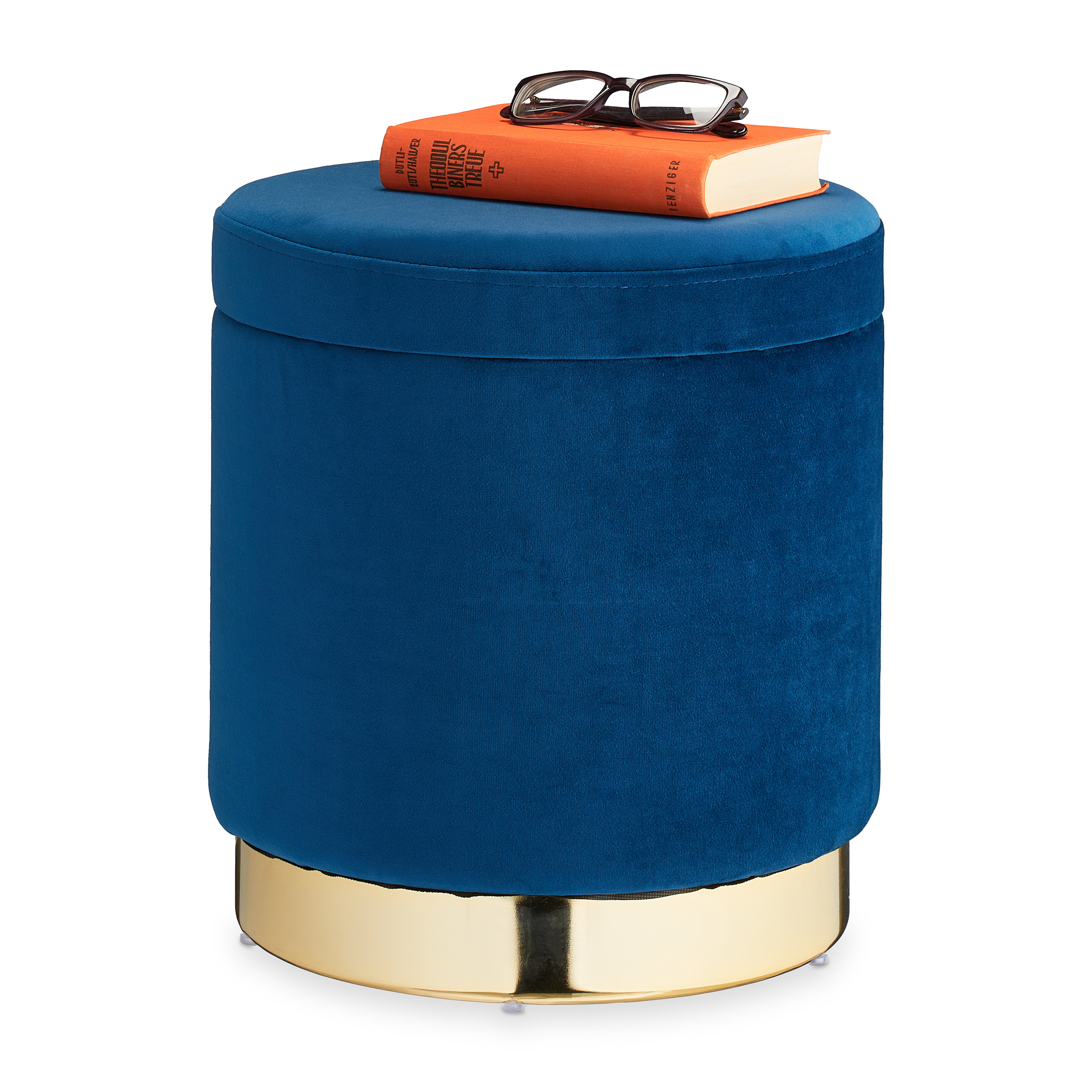 Samthocker mit Stauraum Hocker Samt Sitzhocker Aufbewahrungshocker