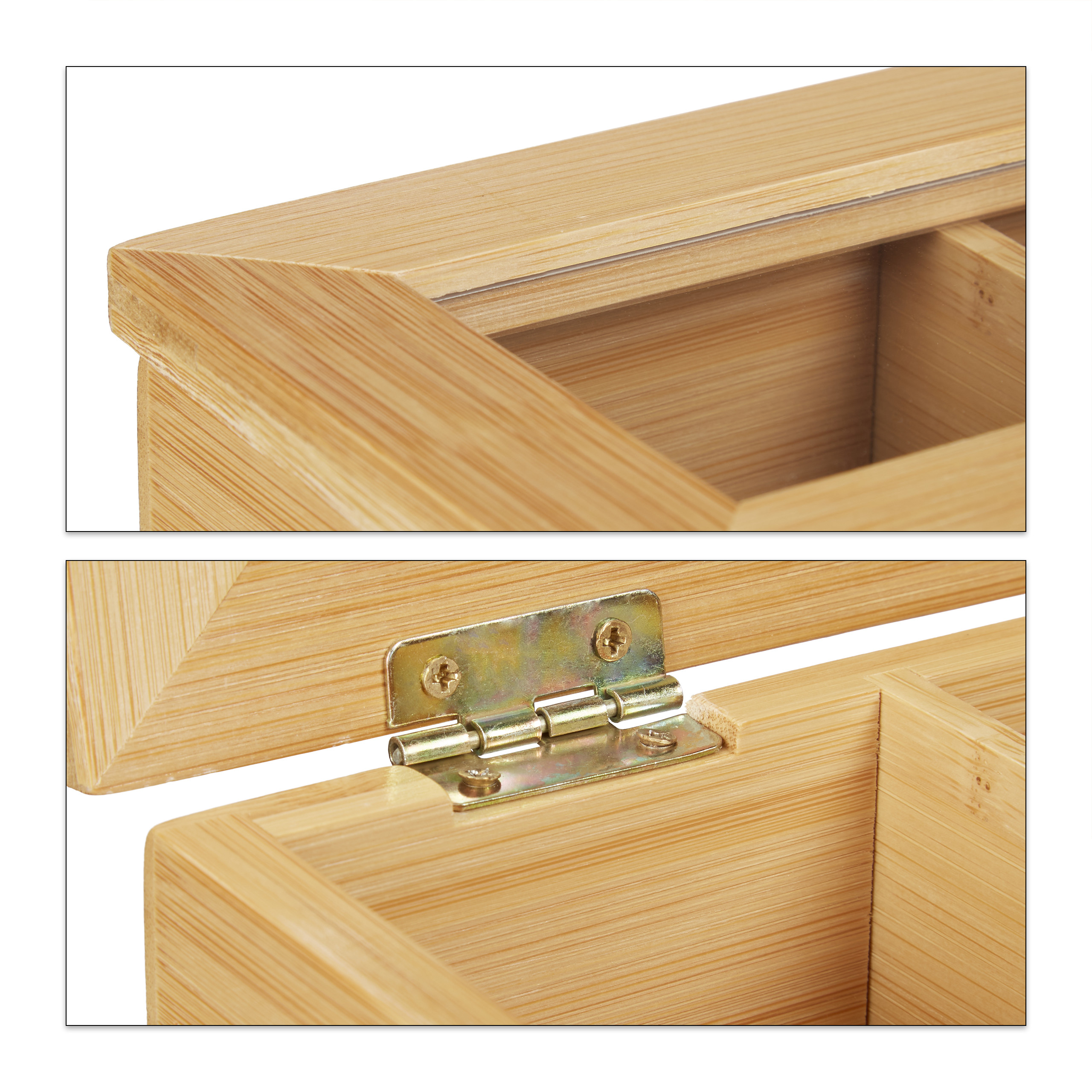 Teebox Teebeutel Aufbewahrungsbox Teebeutelkasten Bambus Teekiste