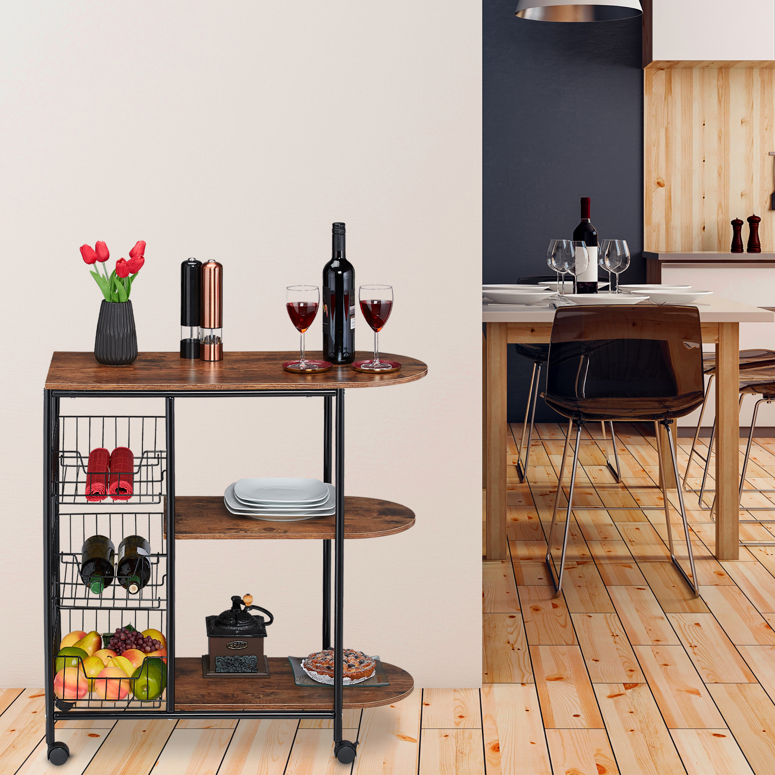 SERVING TROLLEY INDUSTRIAL, Kitchen trolley, Bar trolley, Side trolley