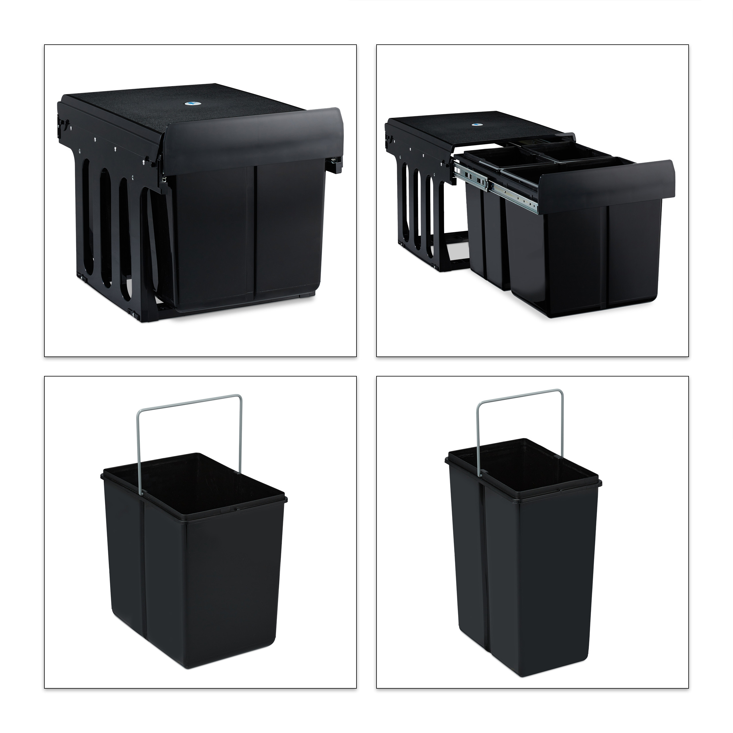 Einbaumülleimer 3-fach Schrankmülleimer Ausziehmülleimer Mülleimer