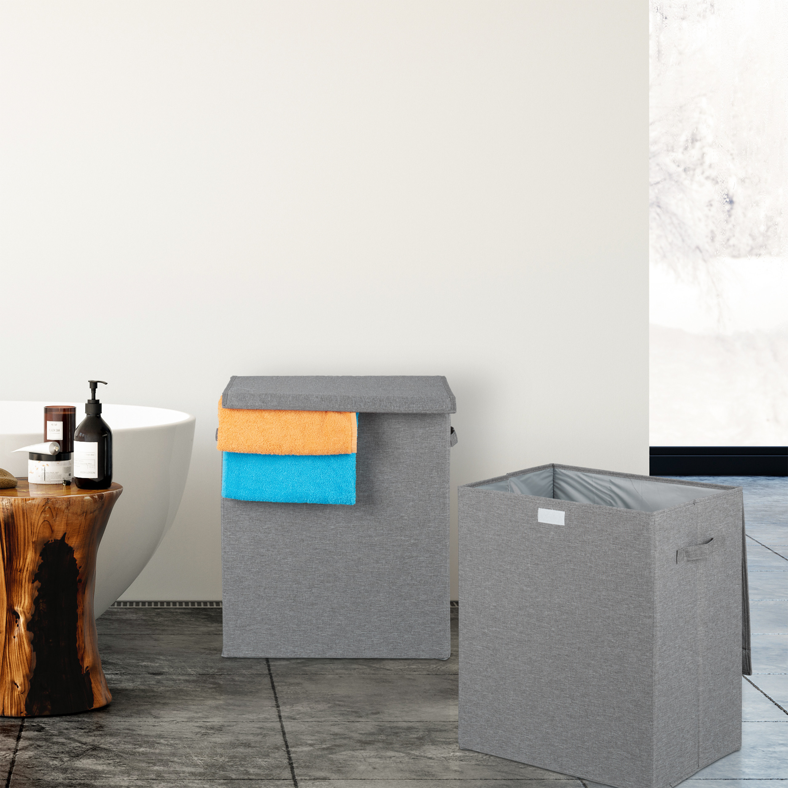 Wäschekorb 2er Set Wäschesammler Wäschetruhe 61 Liter