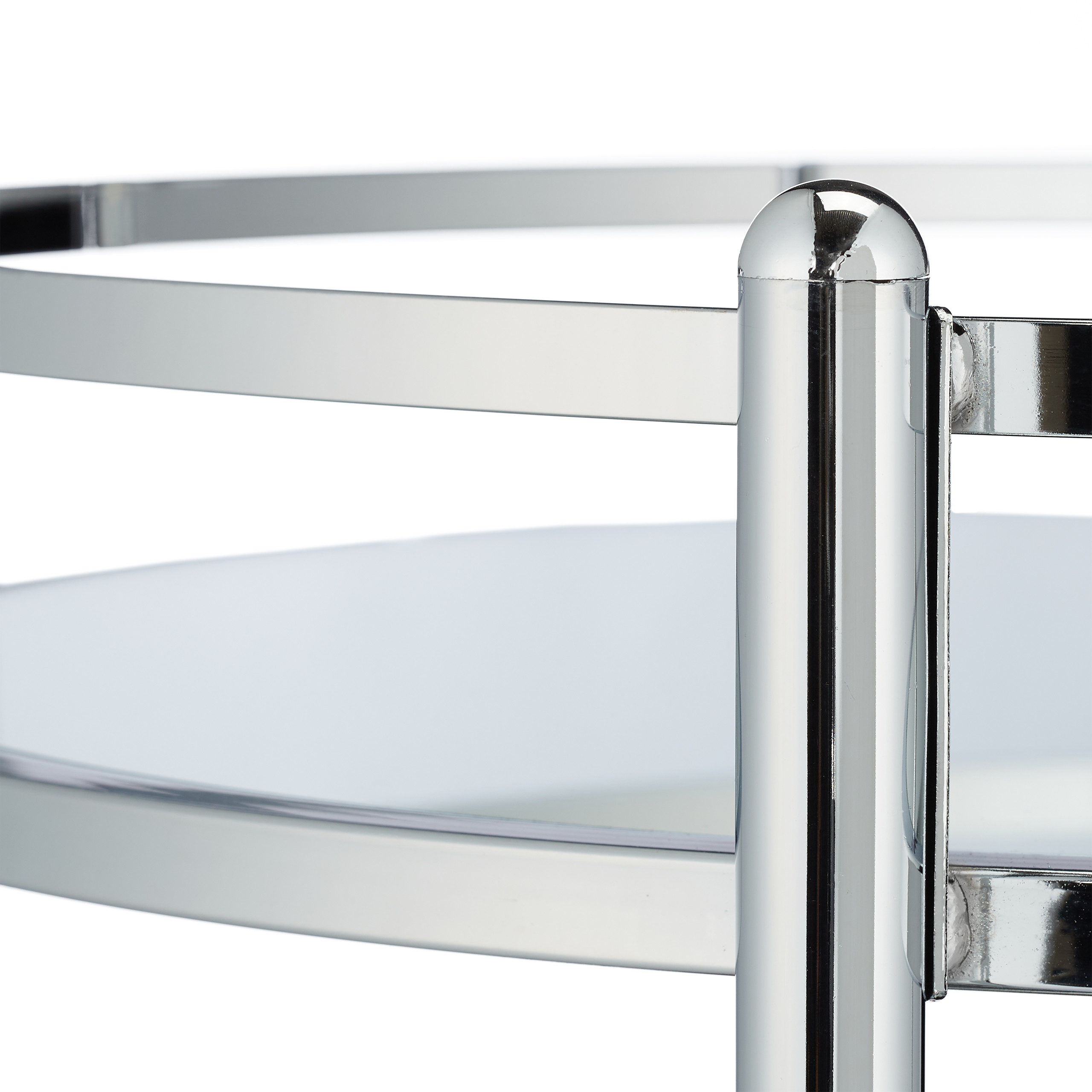 Servierwagen rund Barwagen Küchenwagen Weinwagen Beistellwagen silber