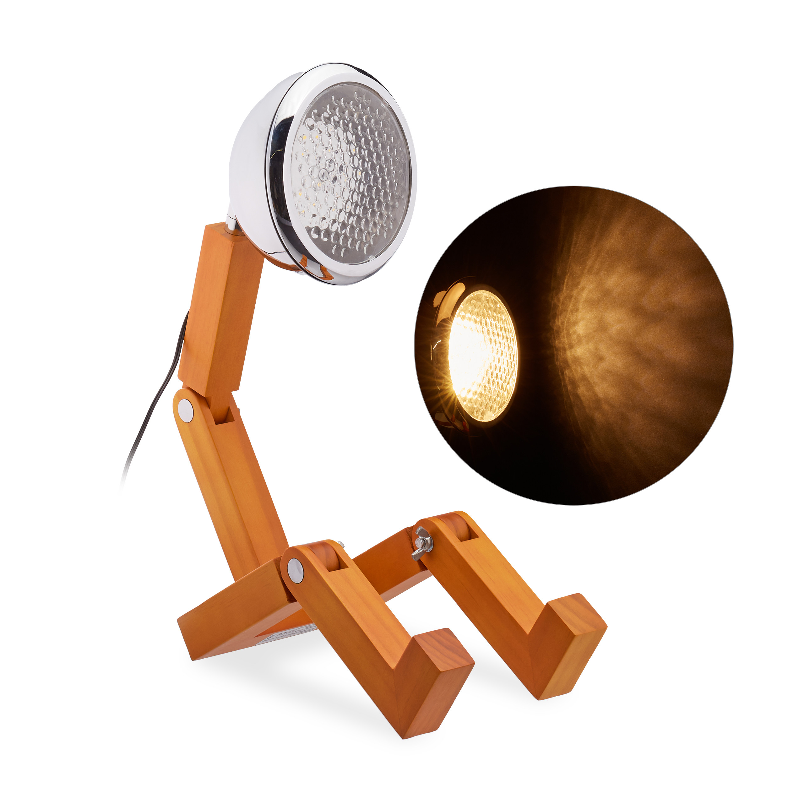 Tischlampe Männchen Nachttischlampe Holzlampe Regallampe Roboter Lampe