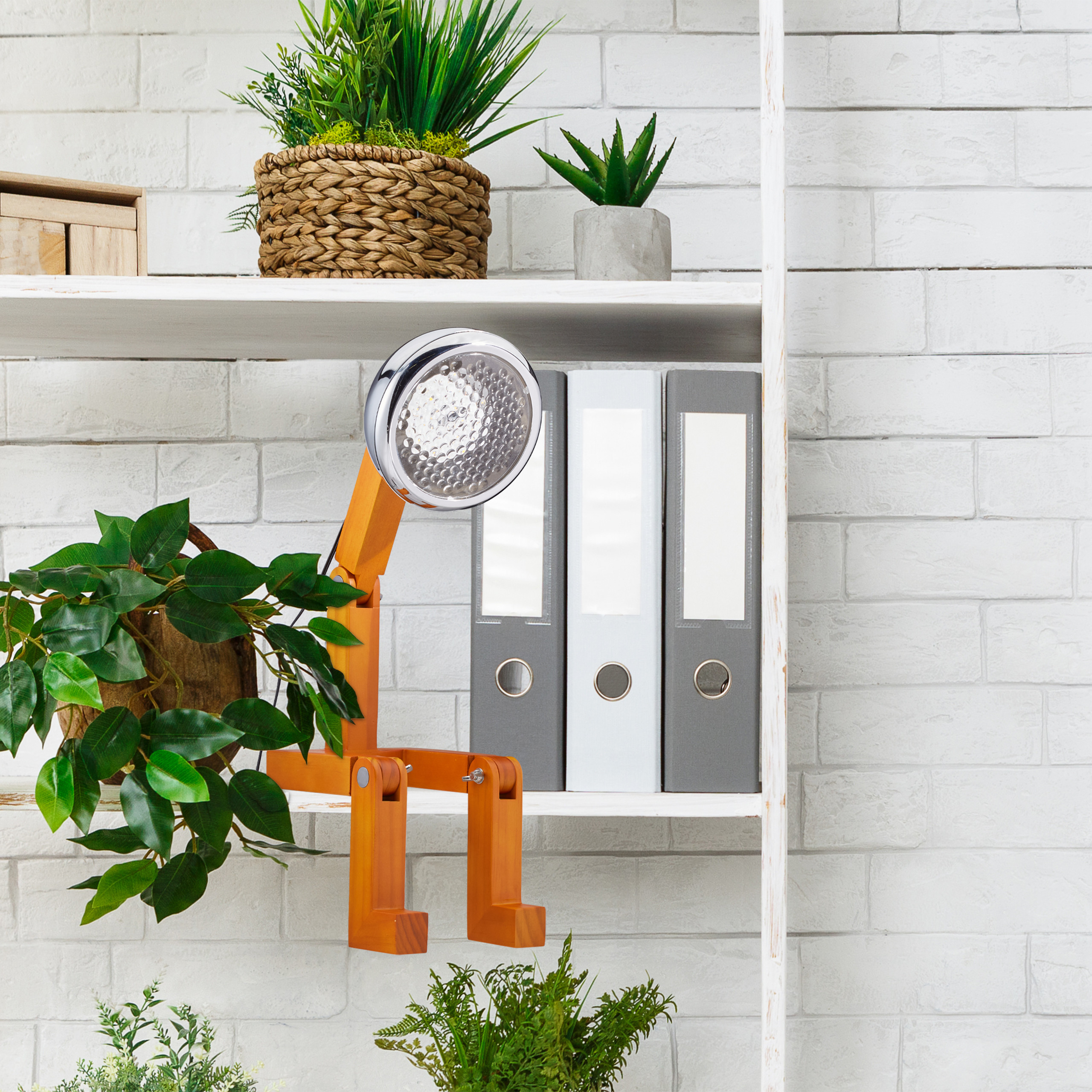 Tischlampe Männchen Nachttischlampe Holzlampe Regallampe Roboter Lampe