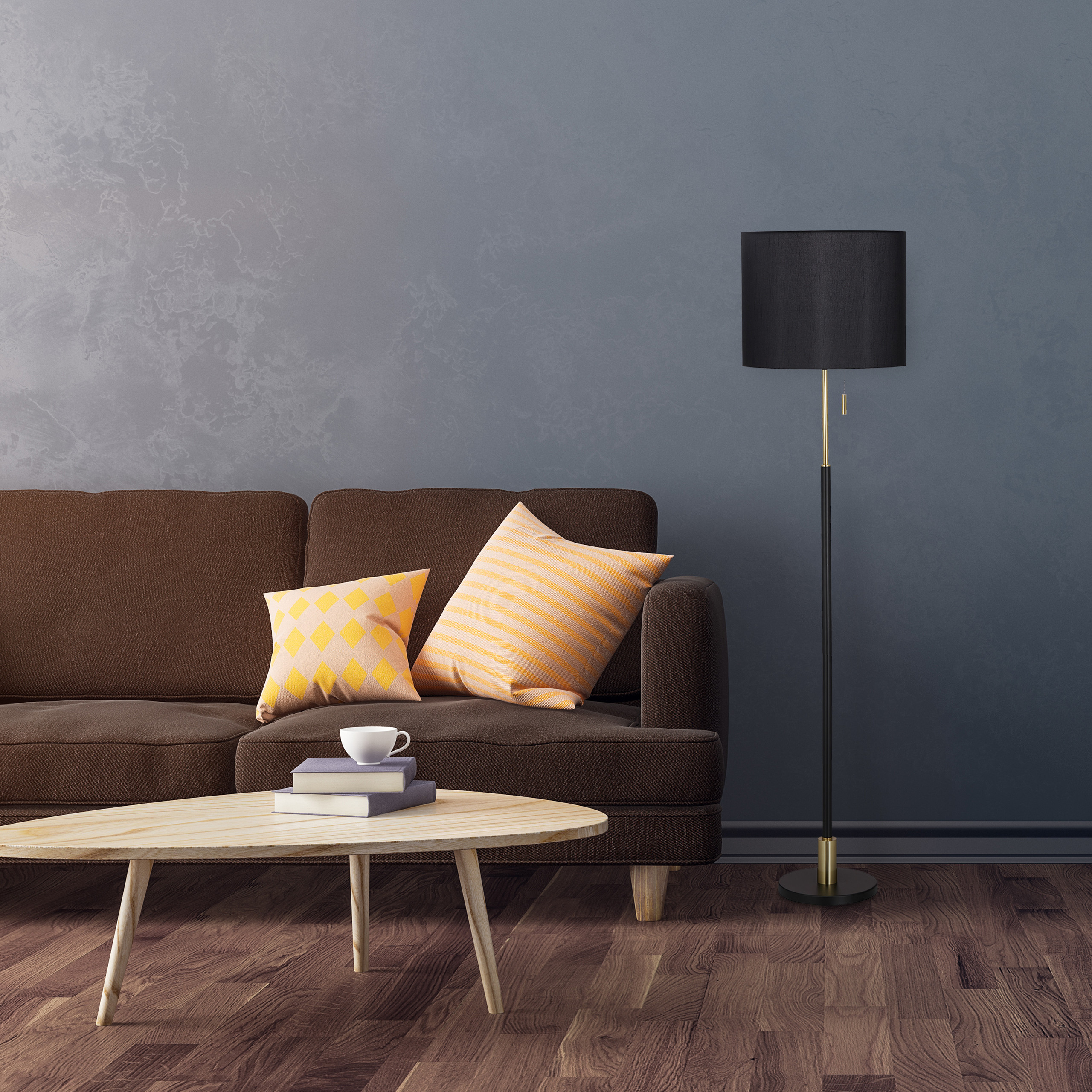 Stehlampe Stehleuchte Standlampe Wohnzimmer Standleuchte schwarzer