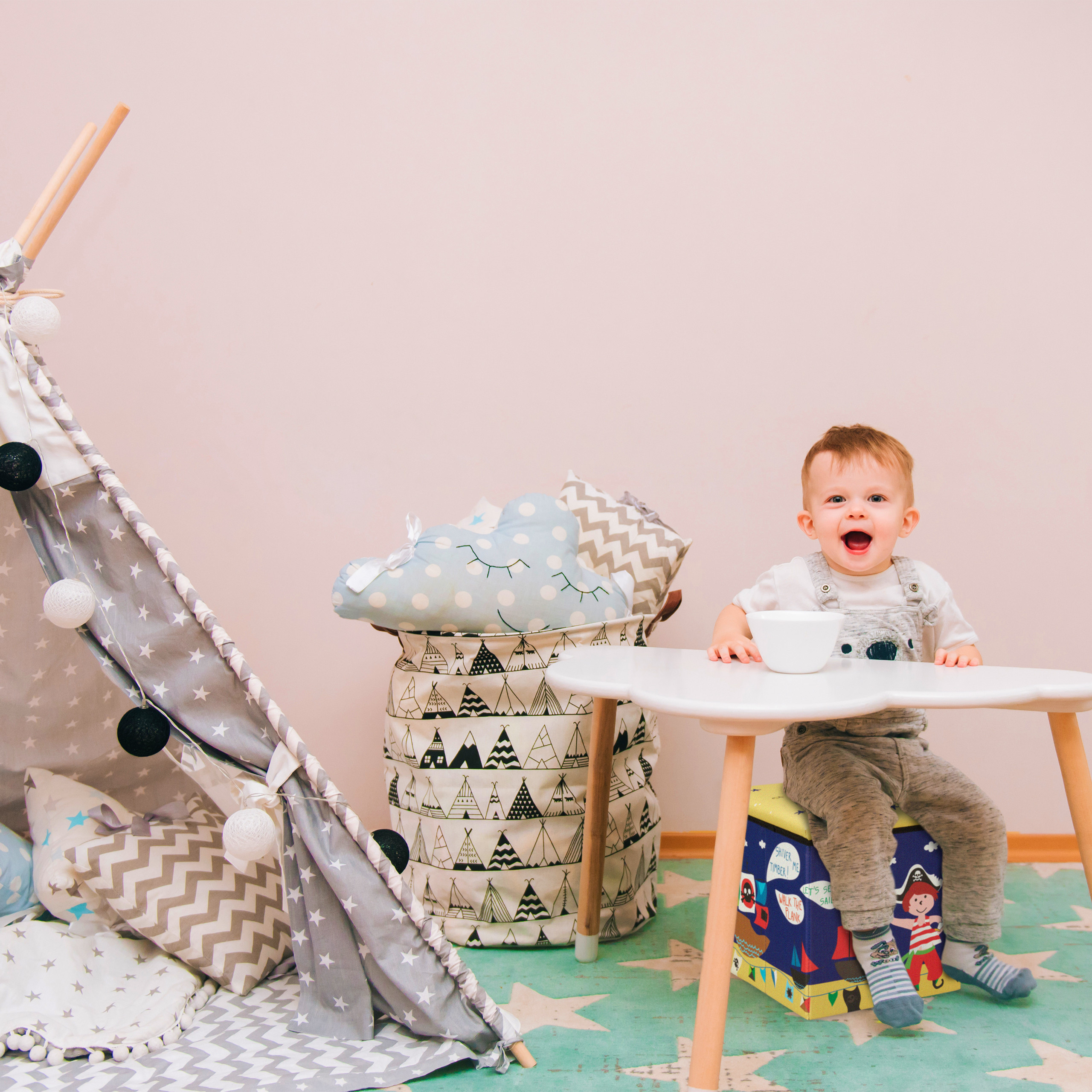 Sitzhocker Kinder Aufbewahrung, Hocker Kinderzimmer, Sitzwürfel, Kiste