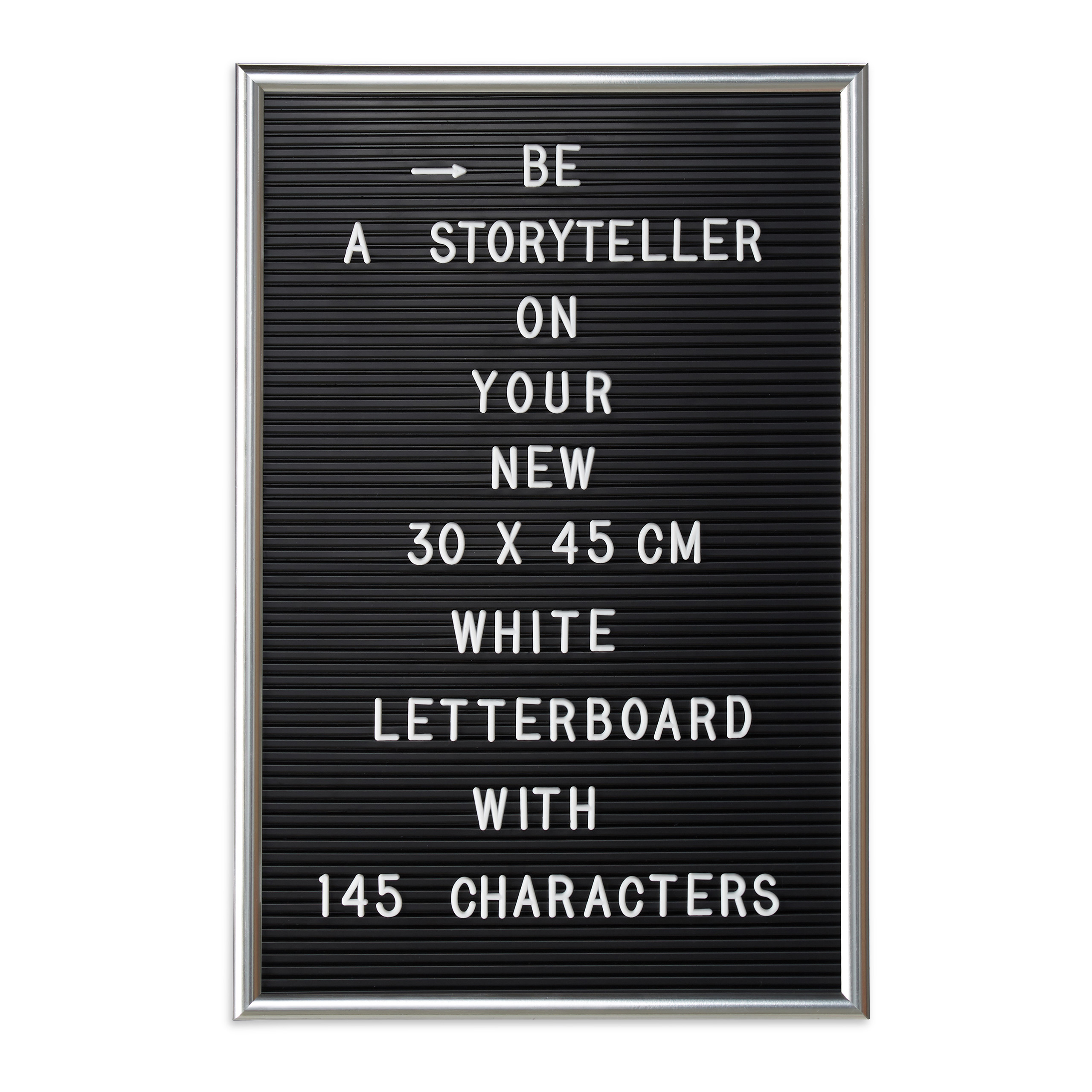 1 x Letterboard silber Deko Stecktafel XL Message Board Steckboard 30 x