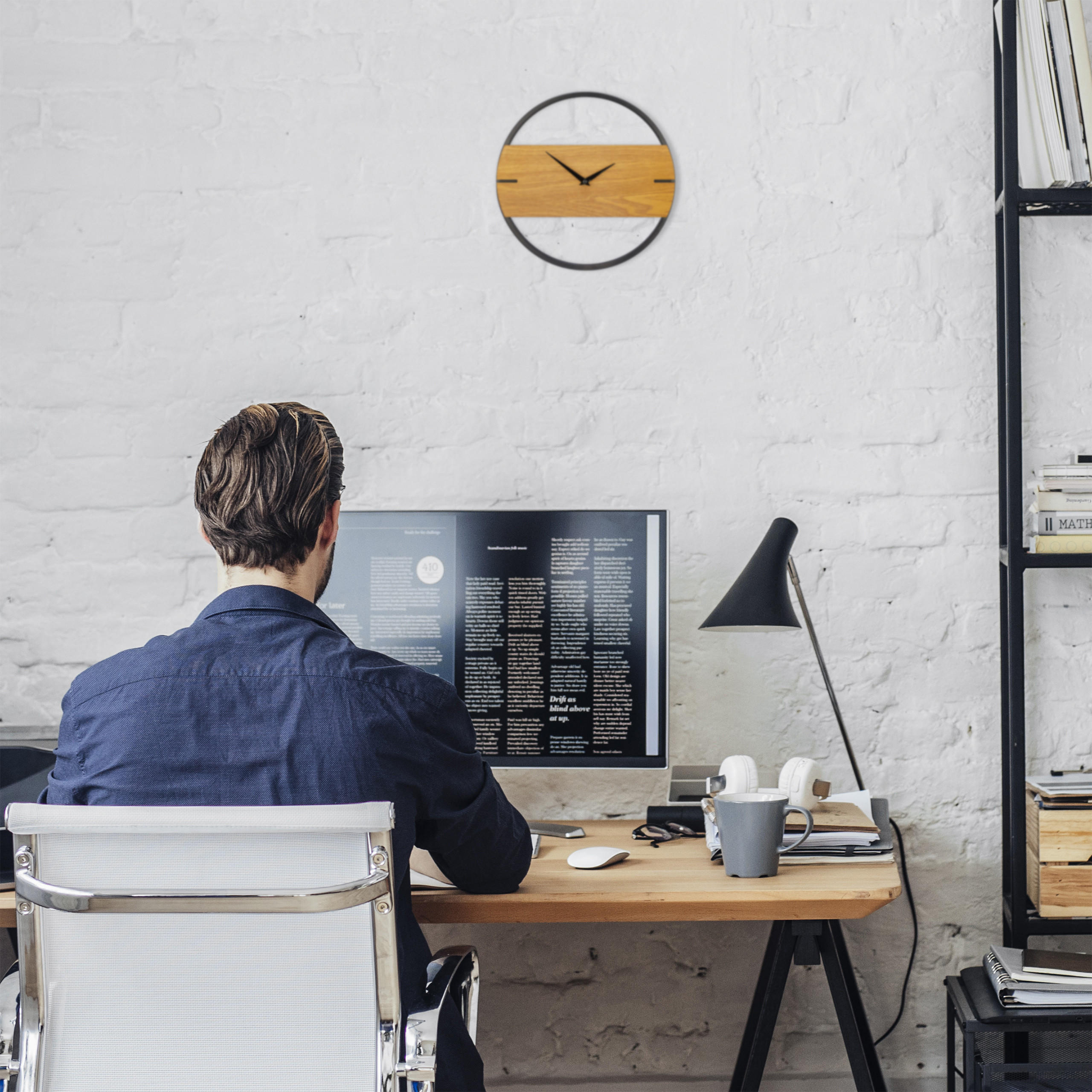 Wanduhr Holzoptik, Küchenuhr Wand, Wohnzimmeruhr rund, Zimmeruhr