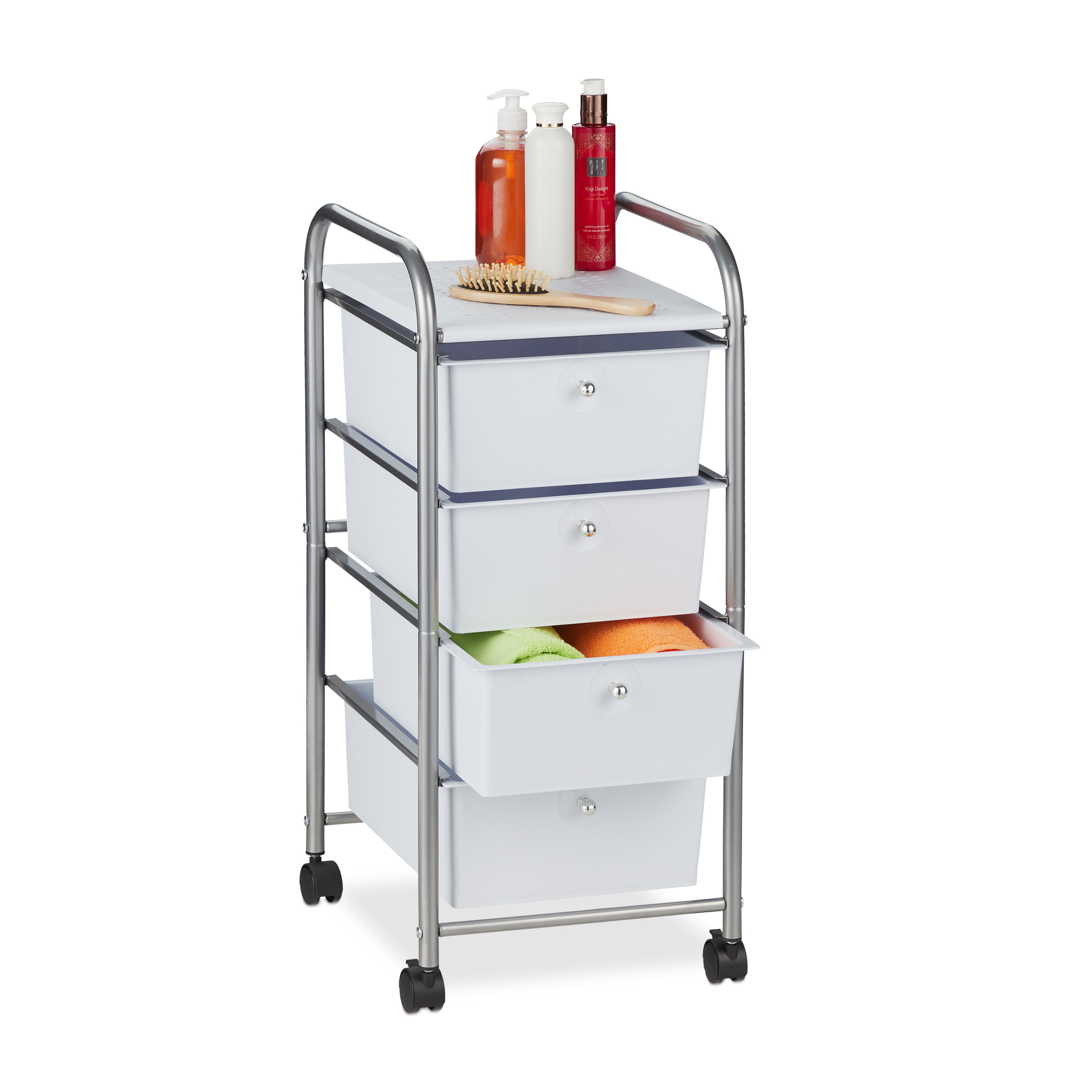 BATHROOM TROLLEY 4 Drawers Utility Trolley Drawer Trolley Wheeled