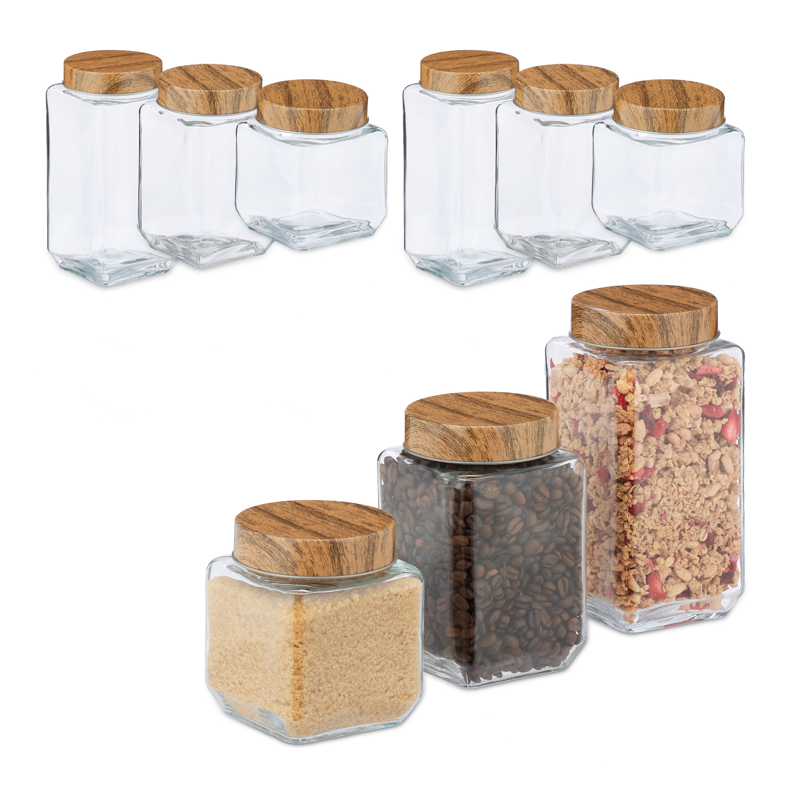 9 x Vorratsglas Küchenaufbewahrung Müsliglas Nudelaufbewahrung