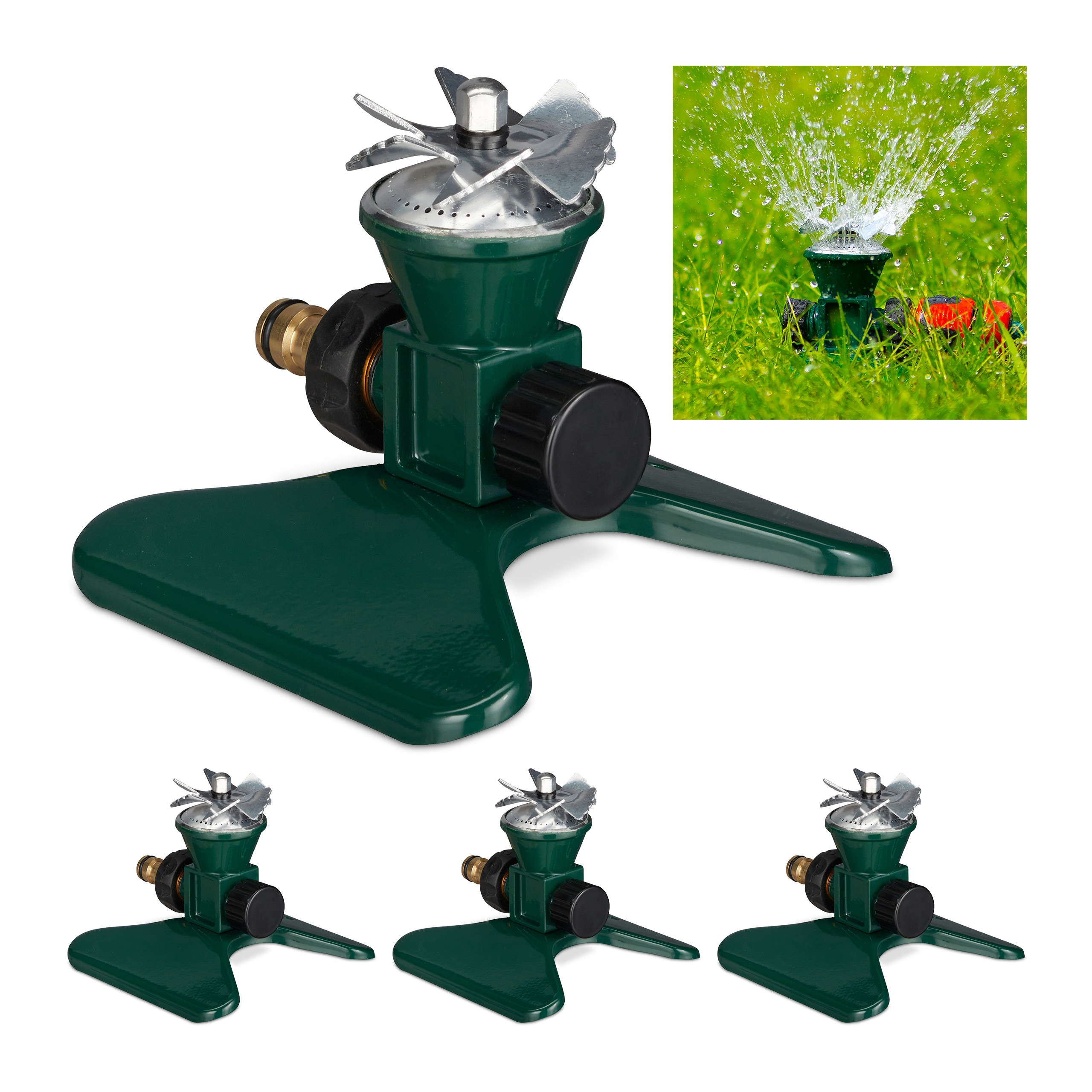 4 x Rasensprenger Garten, Gartensprenger Boden, Sprenkler, Sprinkler