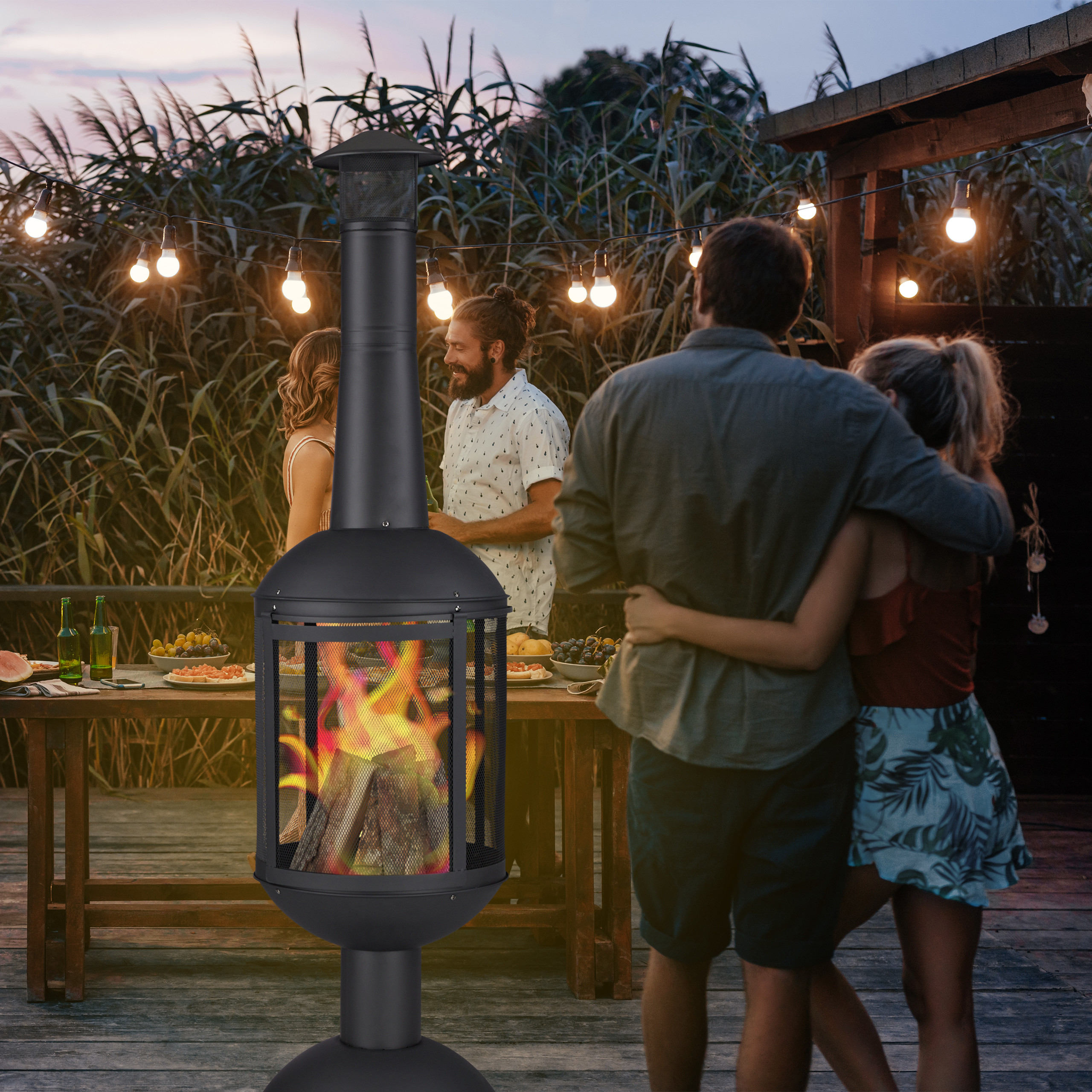 Terrassenofen Feuerstelle Gartenkamin Feuerofen Kanonenofen Holzofen