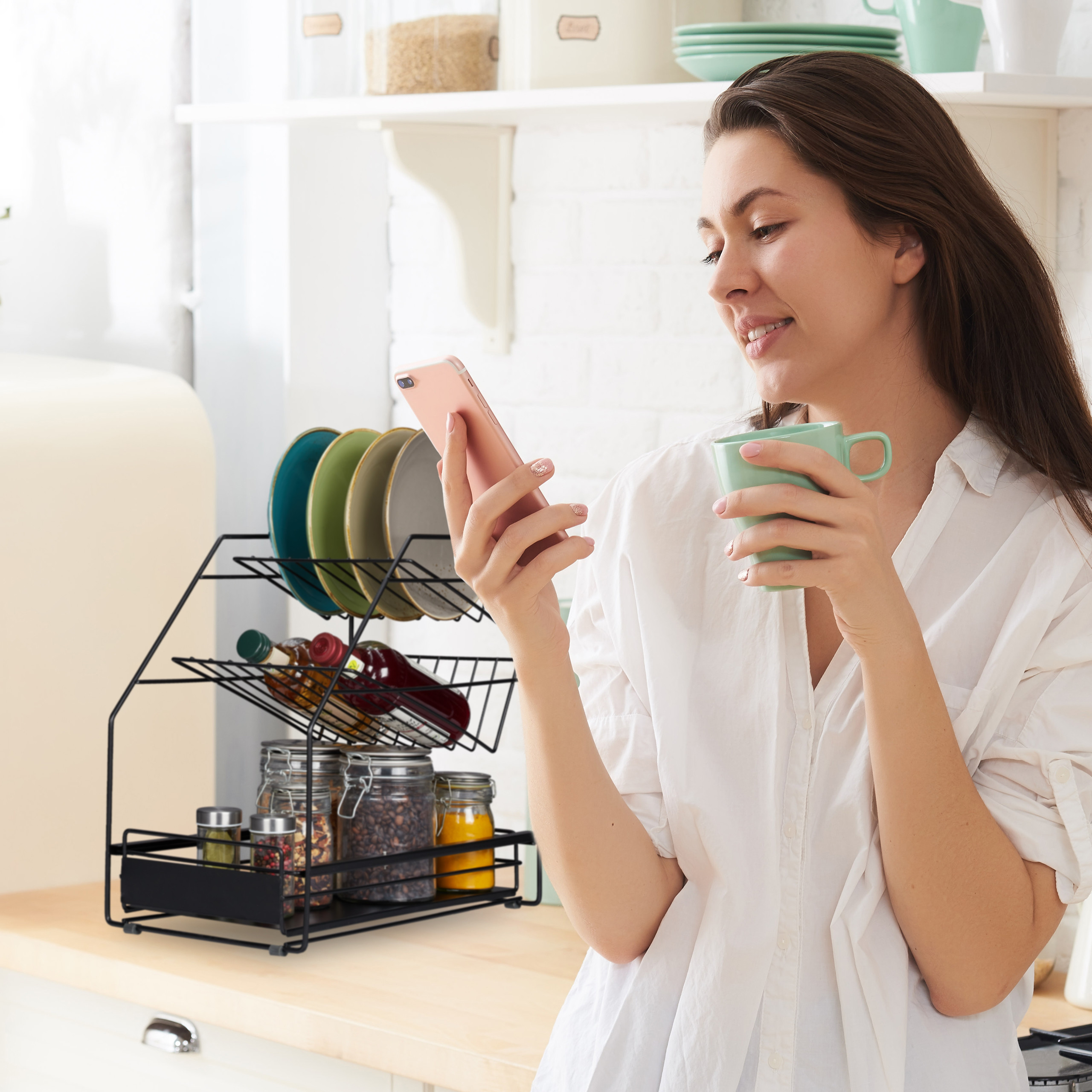 Küchenschrank Organizer, Küchenregal, Küchen Etagenregal